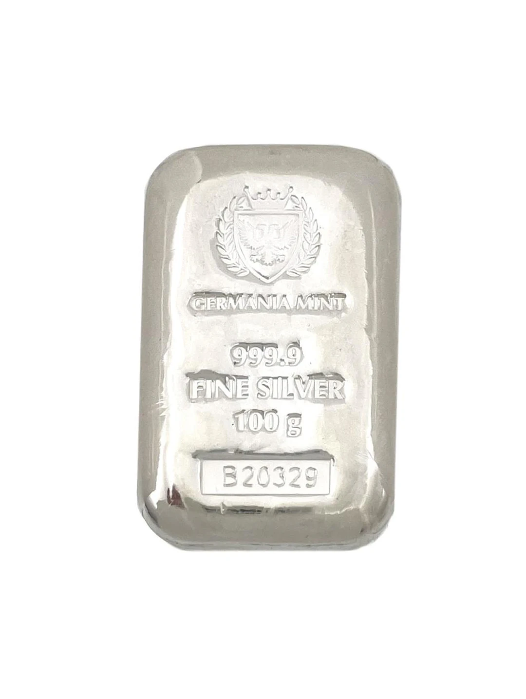 100 GRAM .999 FINE SILVER BAR BY GERMANIA MINT