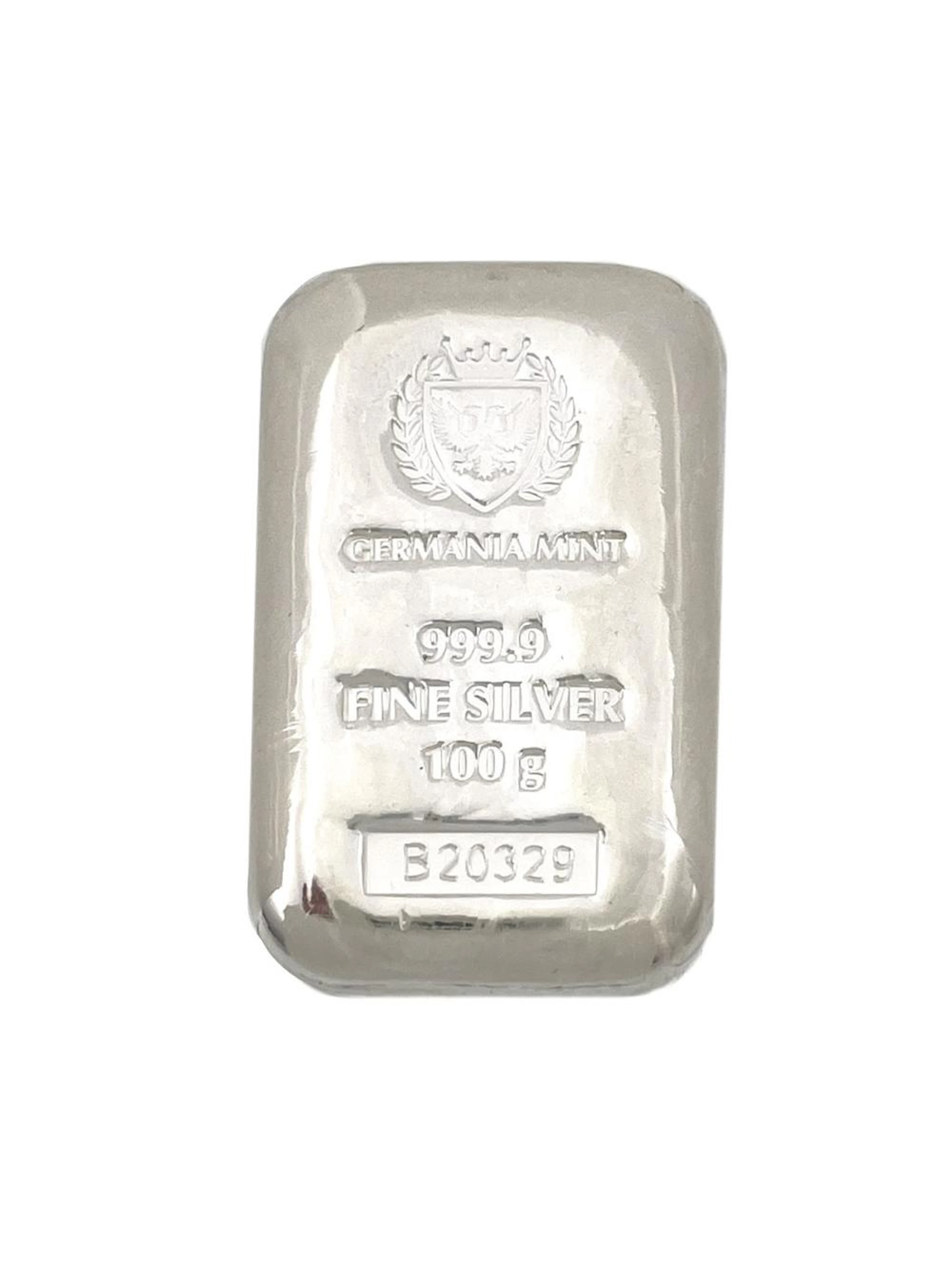 100 GRAM .999 FINE SILVER BAR BY GERMANIA MINT