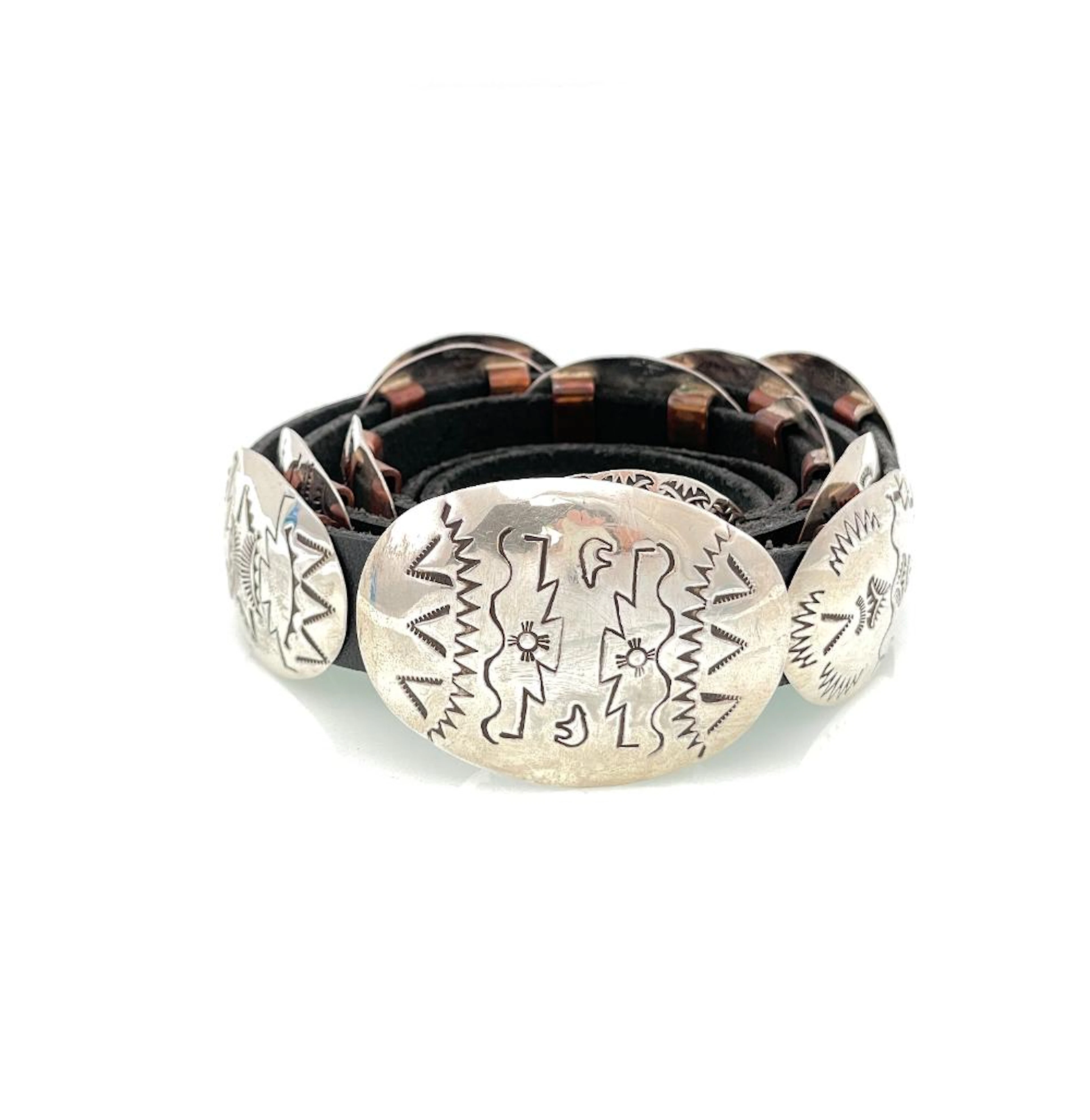 ERNEST TAFOYA NAVAJO STERLING SILVER CONCHO BELT