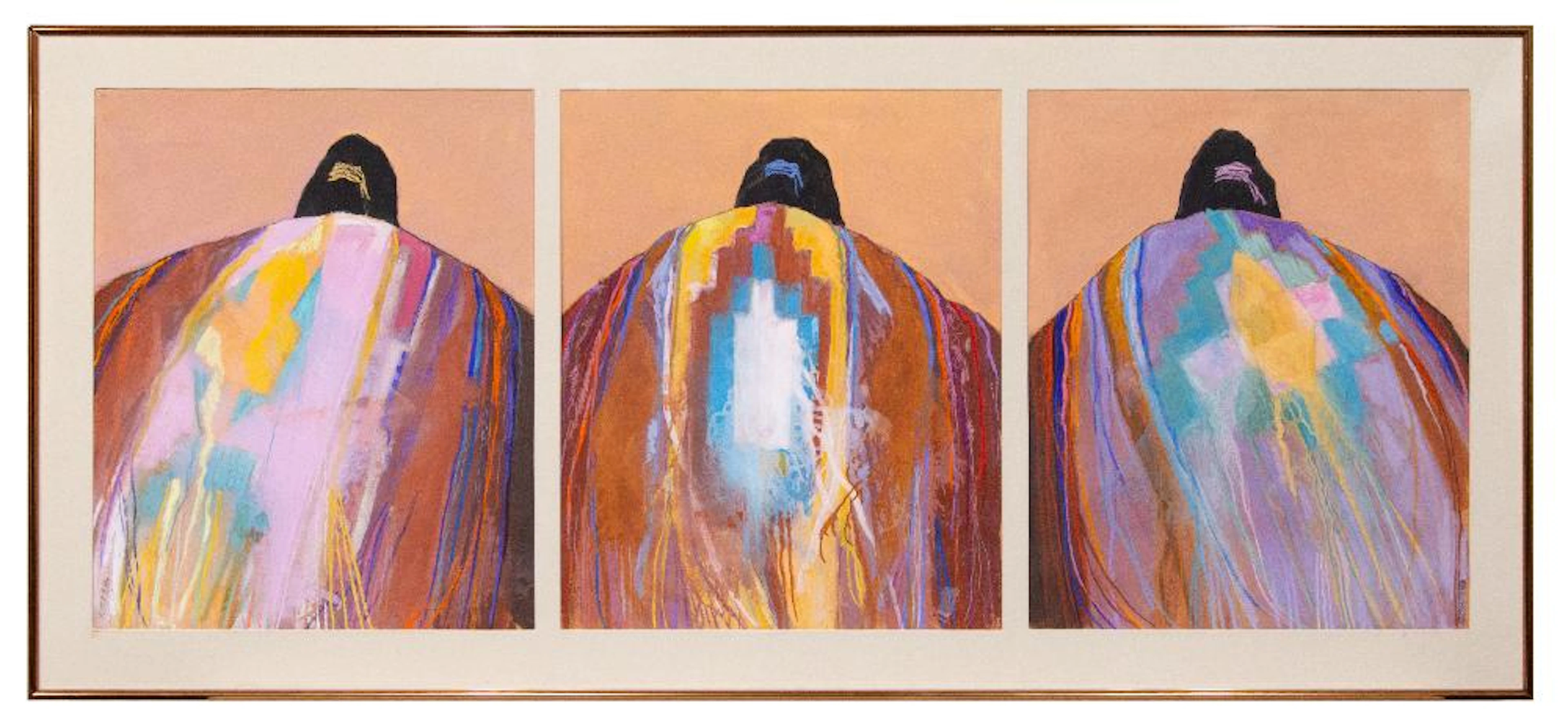 DOLONA ROBERTS "THE CIRCLE" (TRIPTYCH) PASTEL ON PAPER
