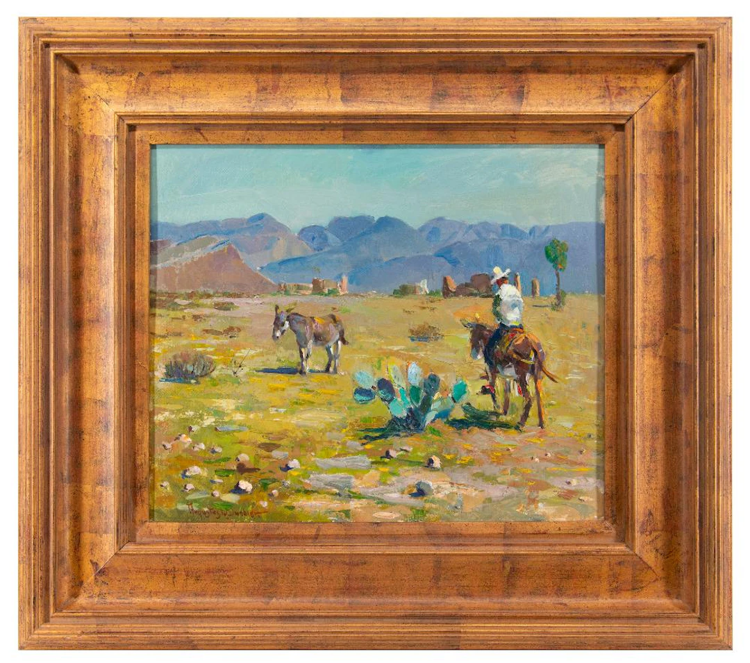 AUGUSTUS DUNBIER "HACIA LA CASA" OIL ON BOARD