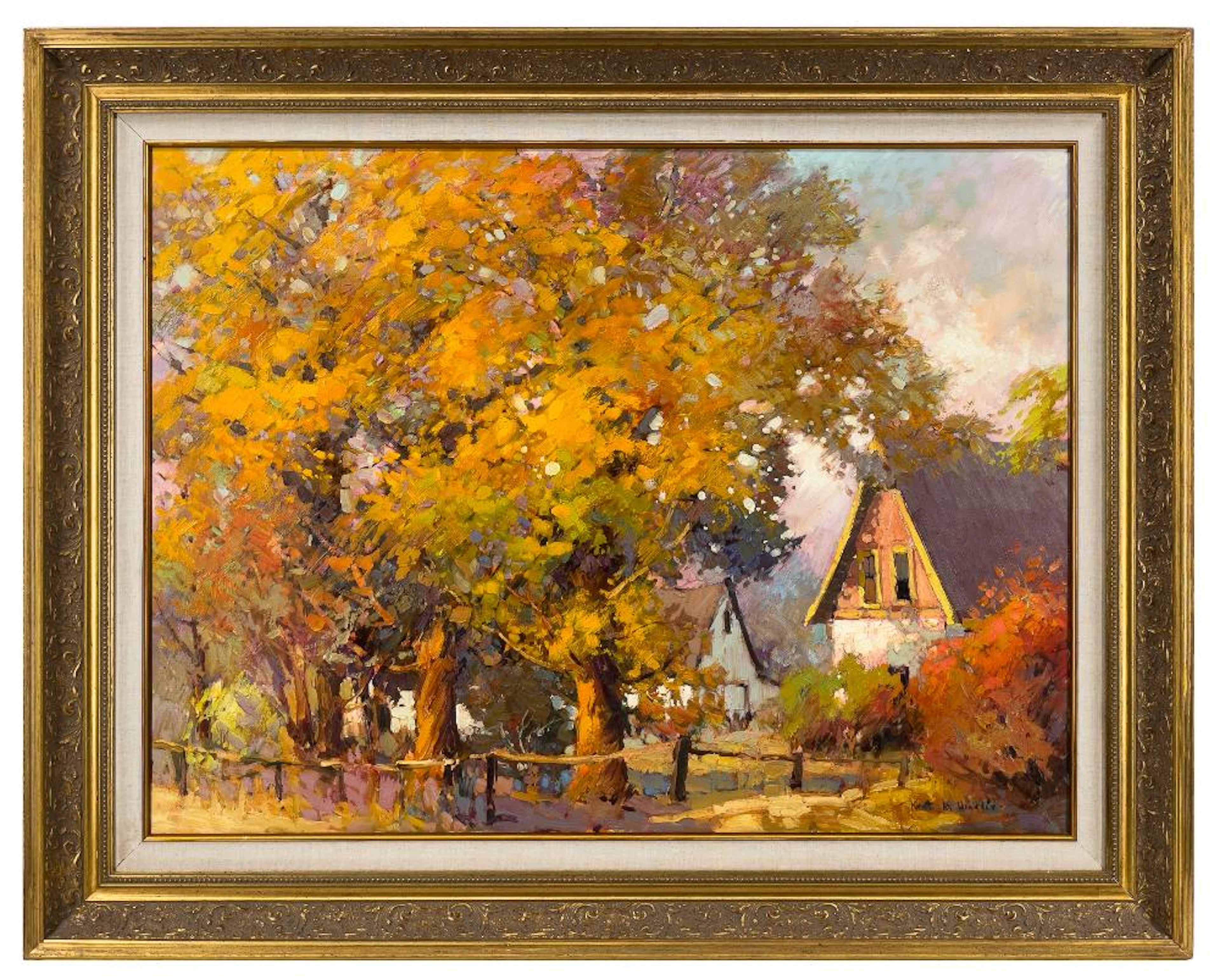 KENT WALLIS "A LOCAL AUTUMN" OIL ON CANVAS