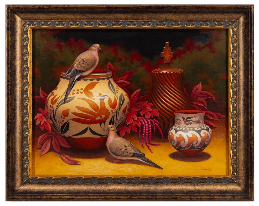 MARY B. HUNT "MORNING ROUGE" ACRYLIC ON BOARD