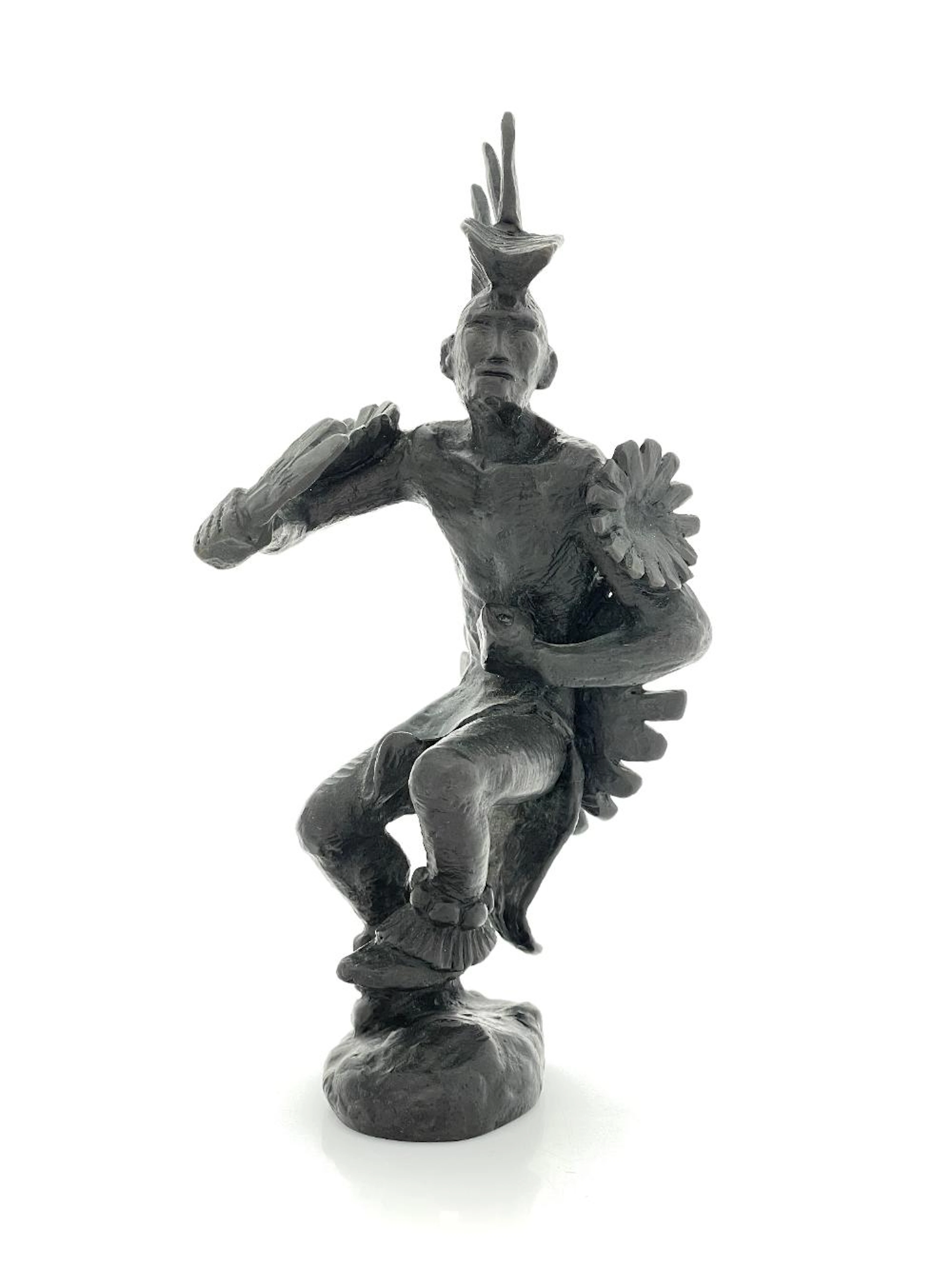 ALLAN HOUSER PLAINS WAR DANCE, 1967 BRONZE SCULPTURE