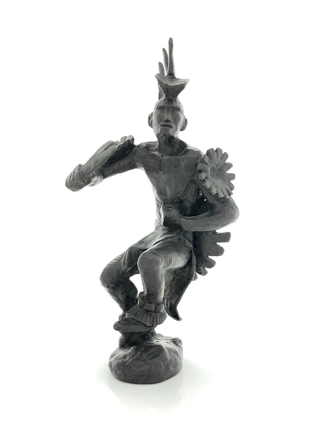ALLAN HOUSER PLAINS WAR DANCE, 1967 BRONZE SCULPTURE