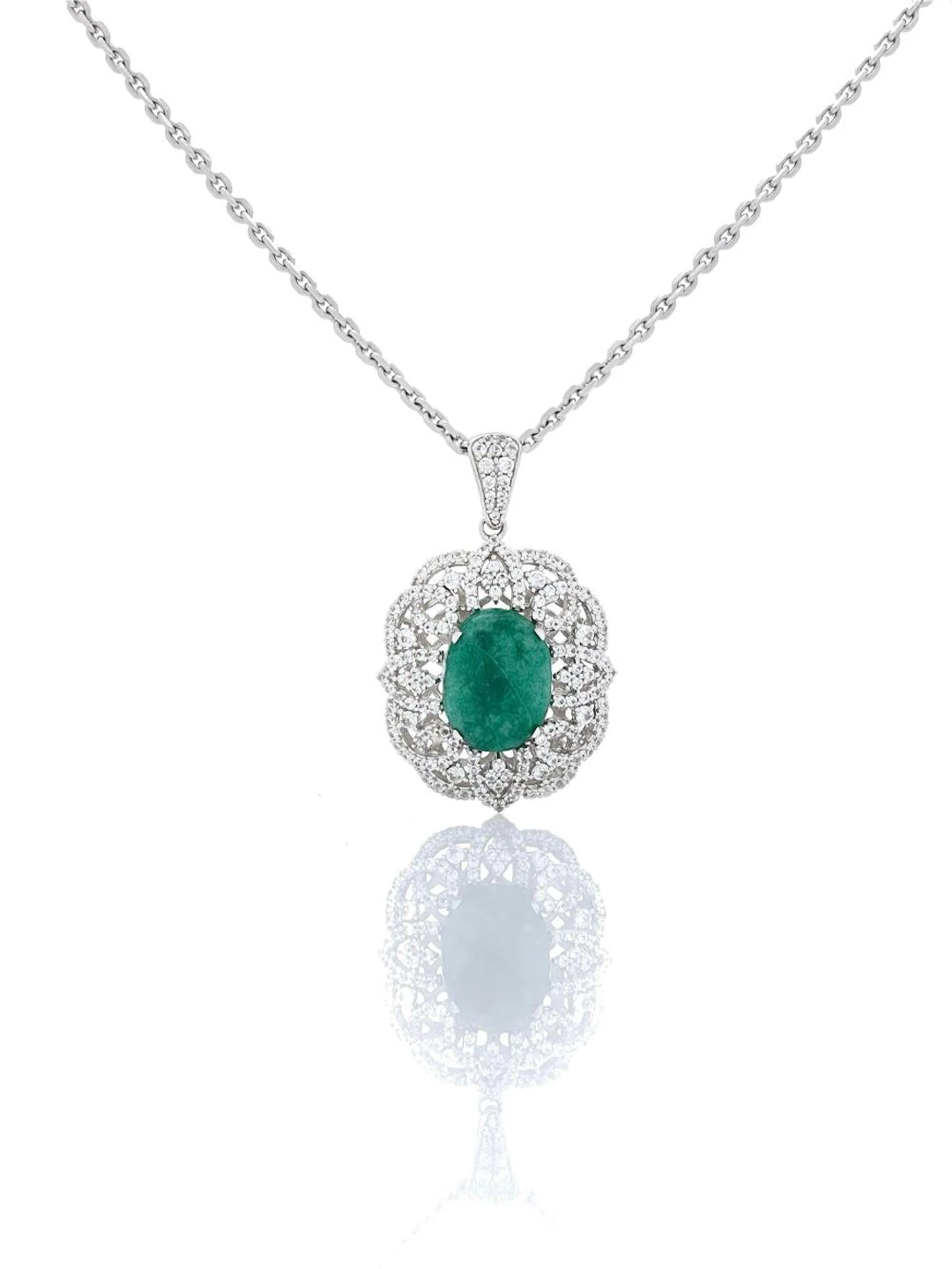 ORIANNE STERLING SILVER 9.78CTTW BERYL & SAPPHIRE PENDANT NECKLACE