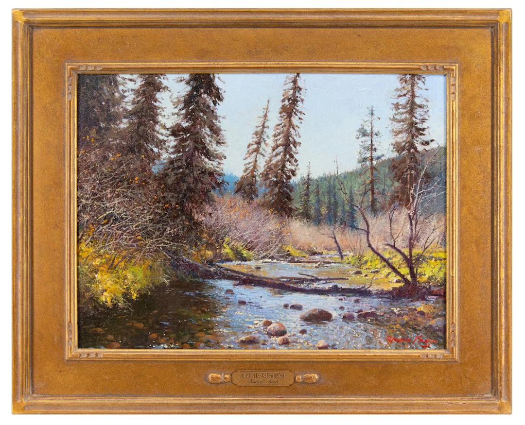 FRANCOIS KOCH "AUTUMN IN THE WHITE MOUNTAINS" OIL ON CANVAS