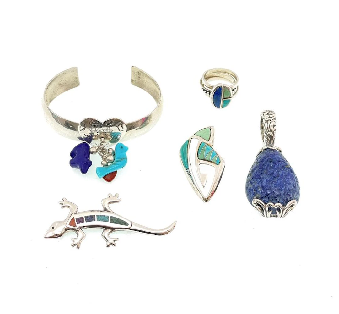 5PC CAROLYN POLLACK STERLING SILVER STONE JEWELRY LOT