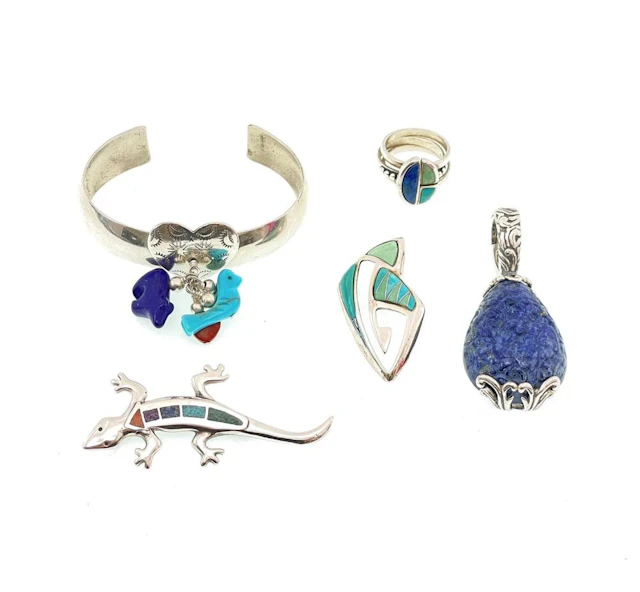5PC CAROLYN POLLACK STERLING SILVER STONE JEWELRY LOT
