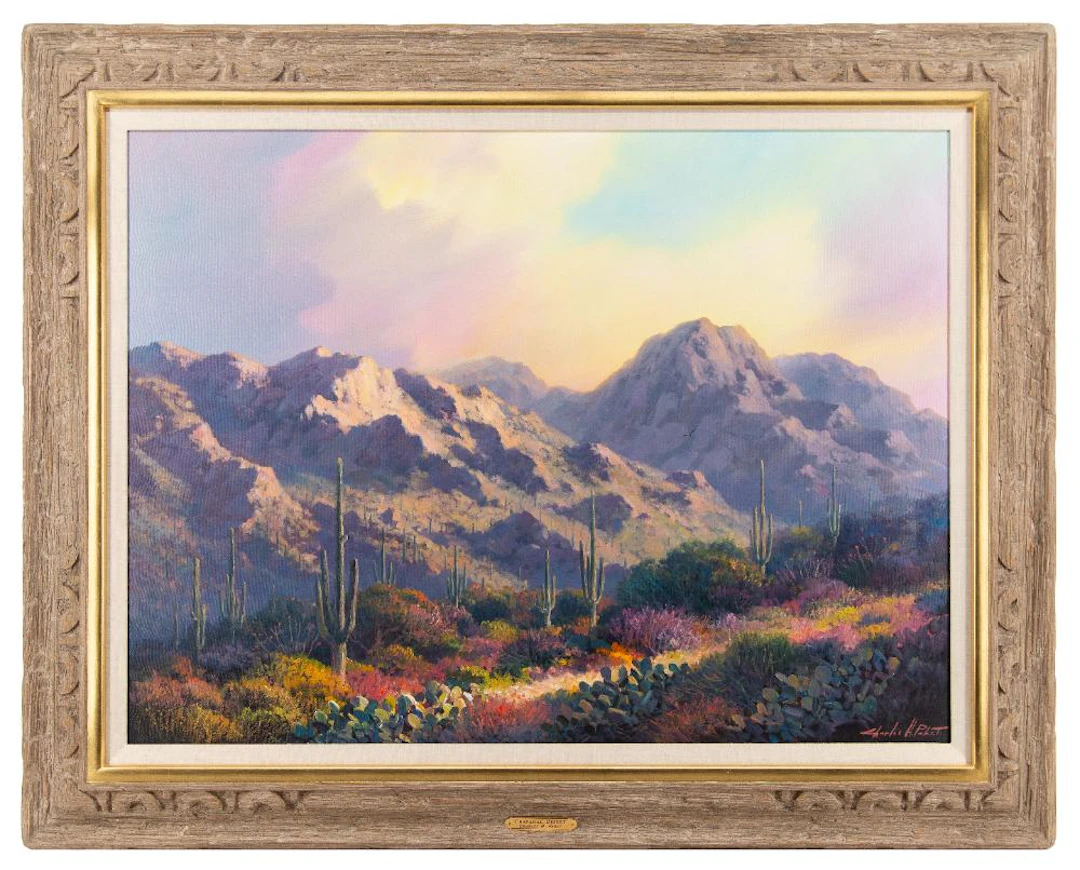 CHARLES PABST "DESERT BLOOM" OIL ON CANVAS