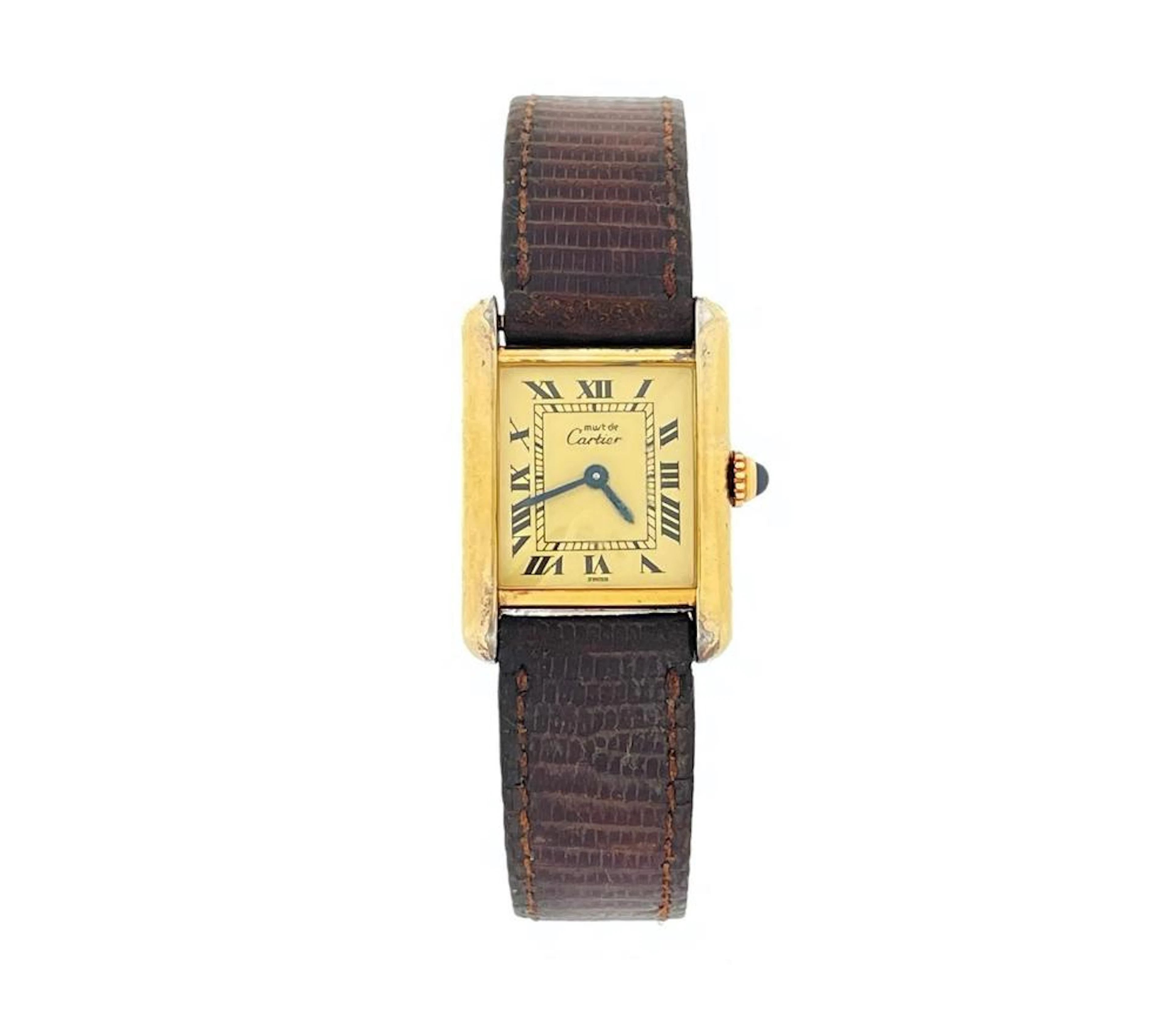 MUST DE CARTIER TANK VERMEIL STERLING SILVER WATCH