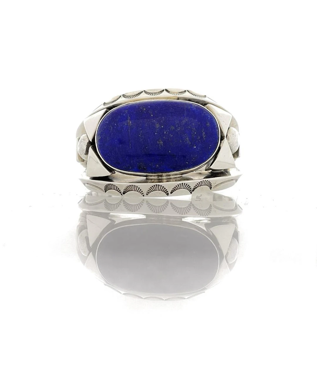 ALFRED LEE NAVAJO STERLING SILVER LAPIS CUFF