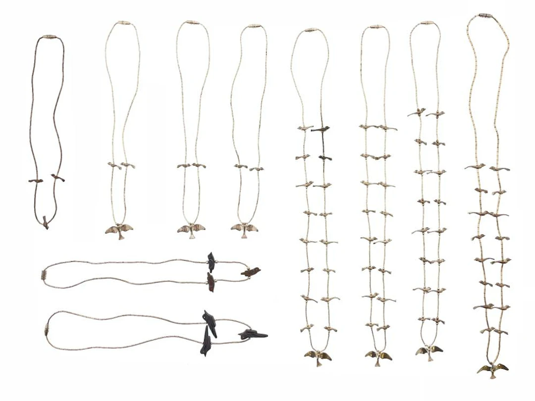 LOT OF 10 ASSORTED SOUTHWESTERN STERLING SILVER FETISH NECKLACES
