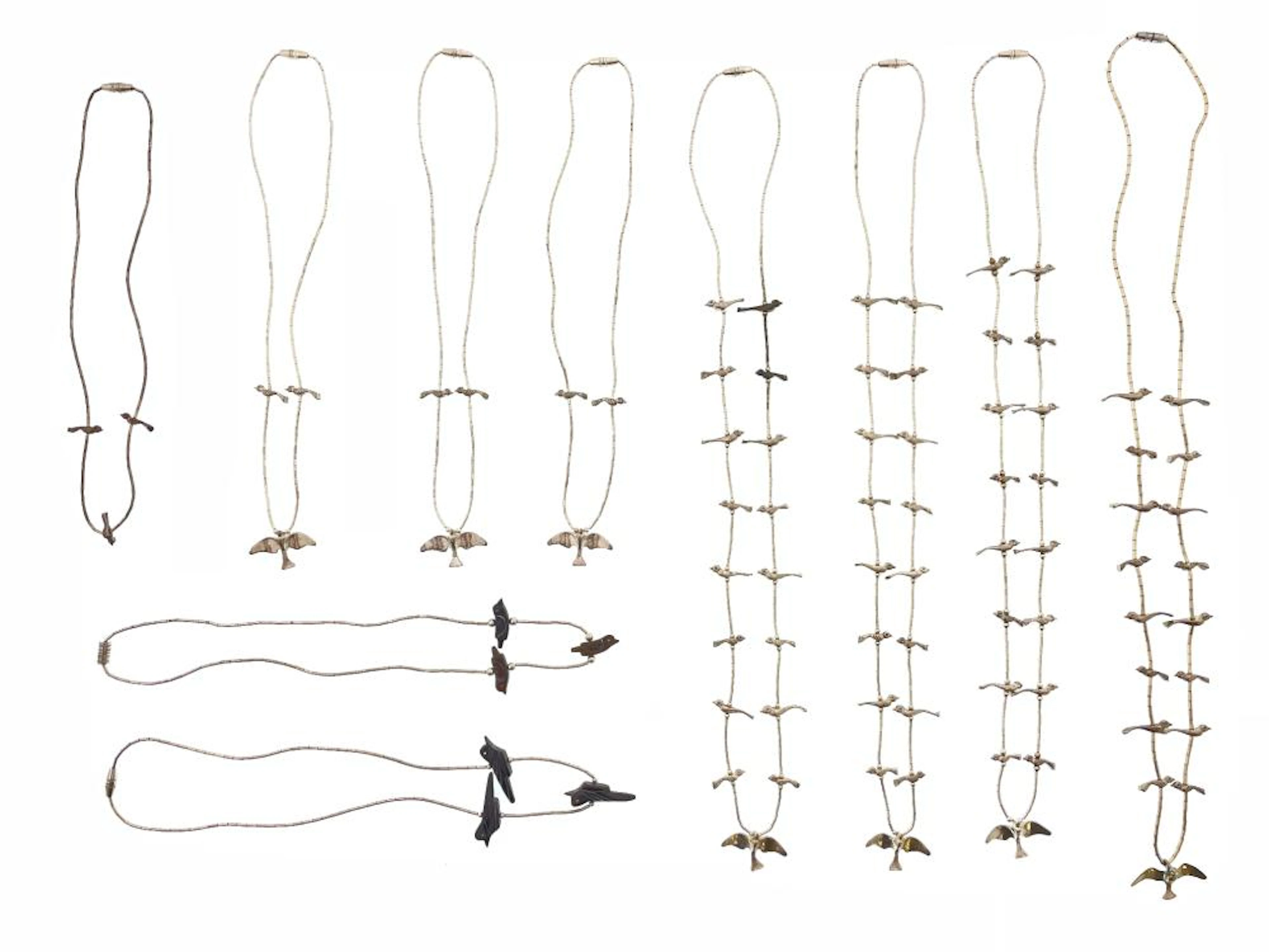 LOT OF 10 ASSORTED SOUTHWESTERN STERLING SILVER FETISH NECKLACES
