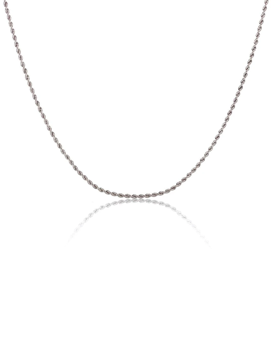 18K ITALIAN WHITE GOLD ROPE NECKLACE
