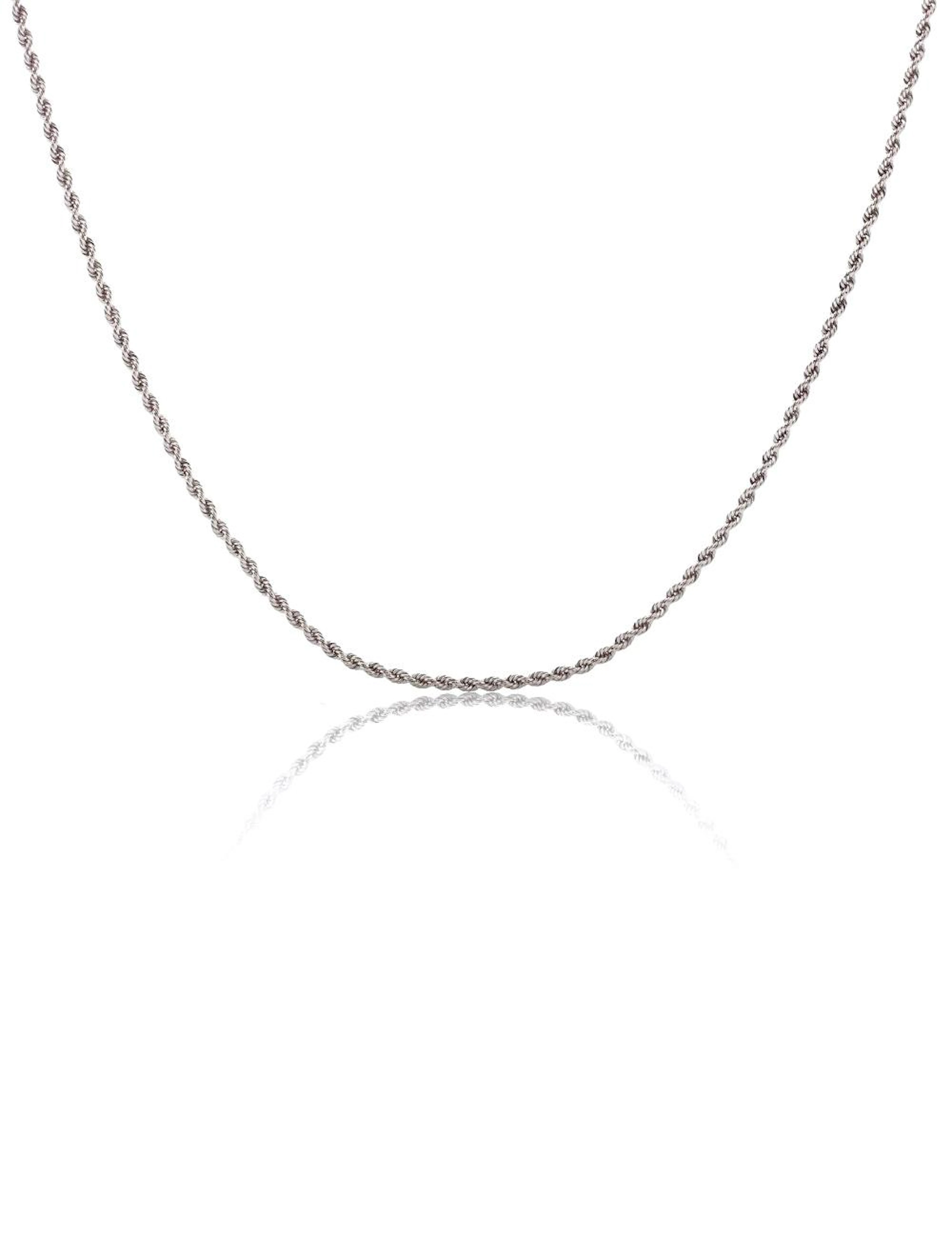 18K ITALIAN WHITE GOLD ROPE NECKLACE
