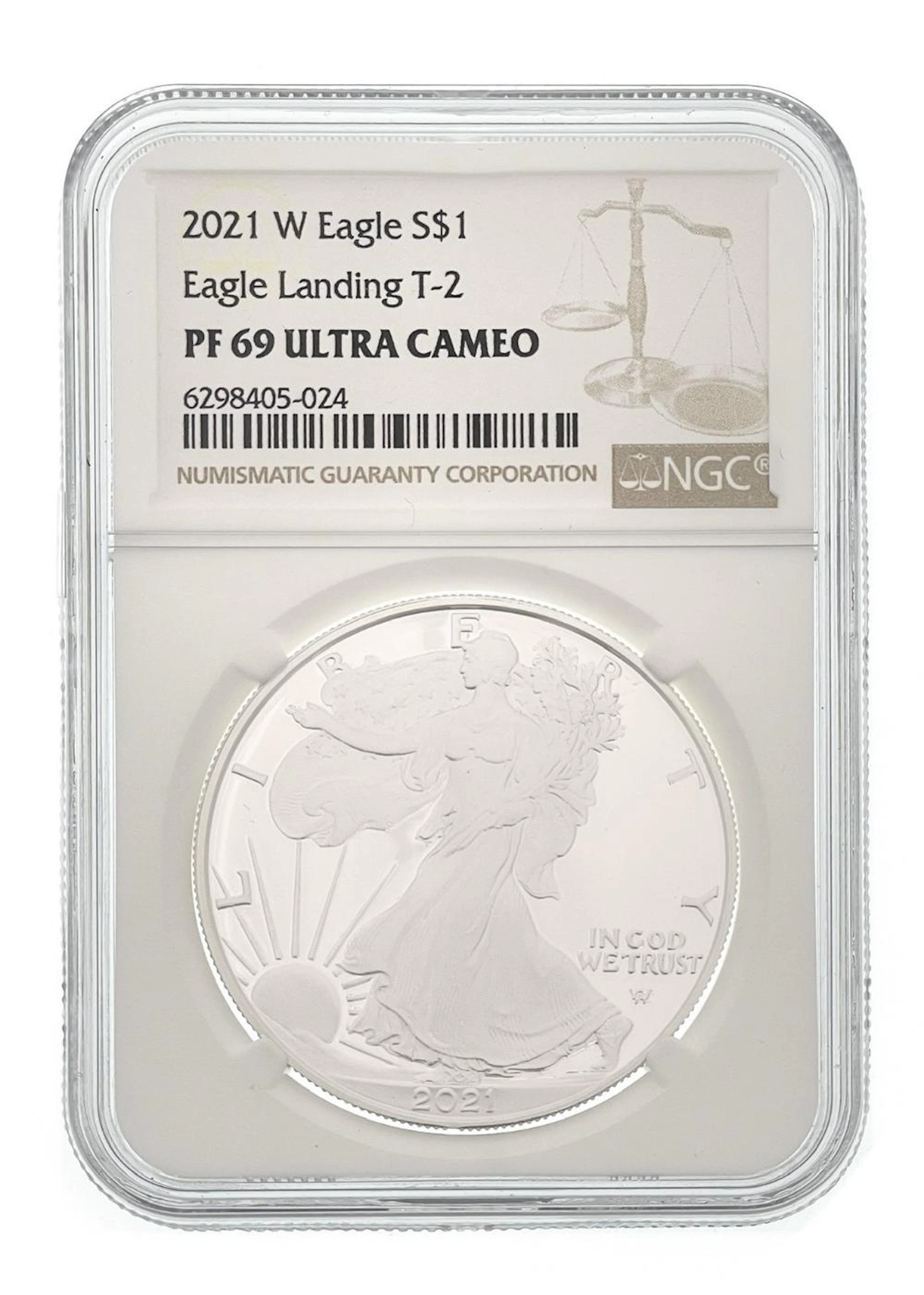 2021-W AMERICAN SILVER EAGLE T-2 EAGLE LANDING NGC PF69 ULTRA CAMEO