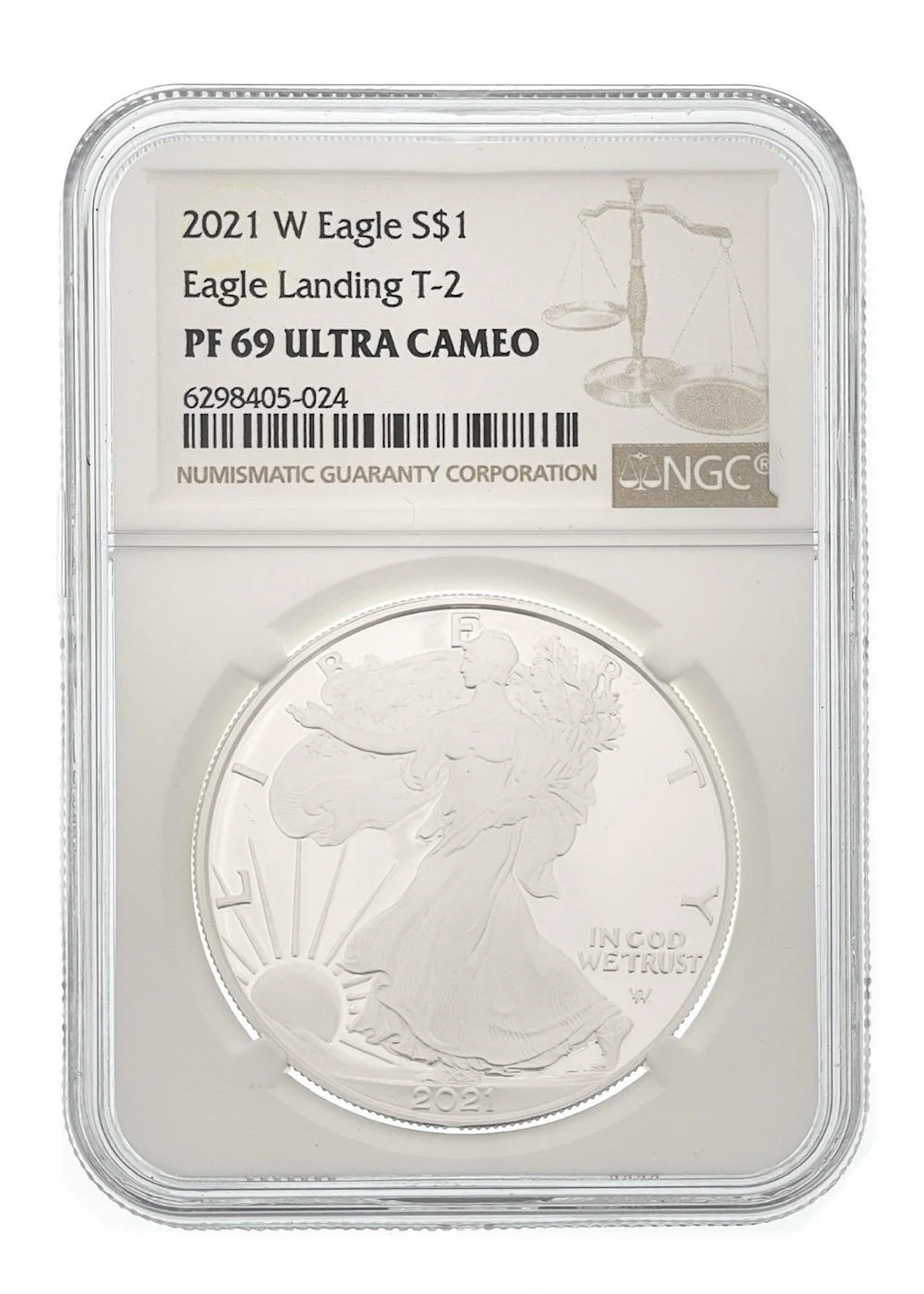 2021-W AMERICAN SILVER EAGLE T-2 EAGLE LANDING NGC PF69 ULTRA CAMEO