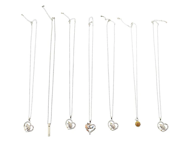 LOT OF 7 ASSORTED STERLING SILVER PENDANT NECKLACES