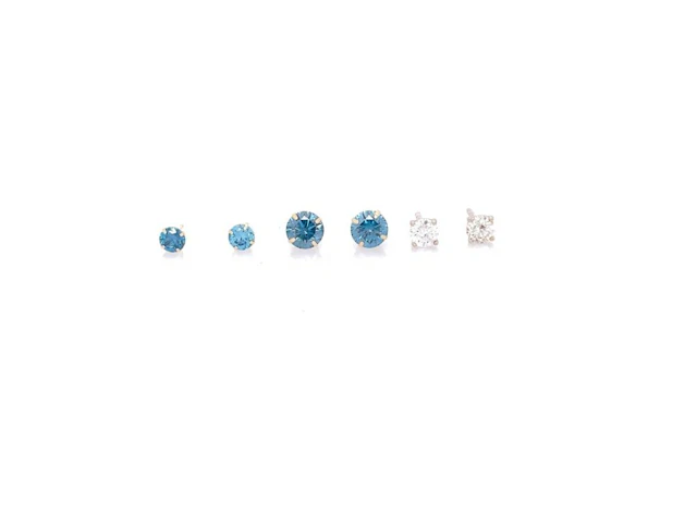 3 PAIRS OF 10K & 14K YELLOW GOLD LAB DIAMOND STUD EARRINGS