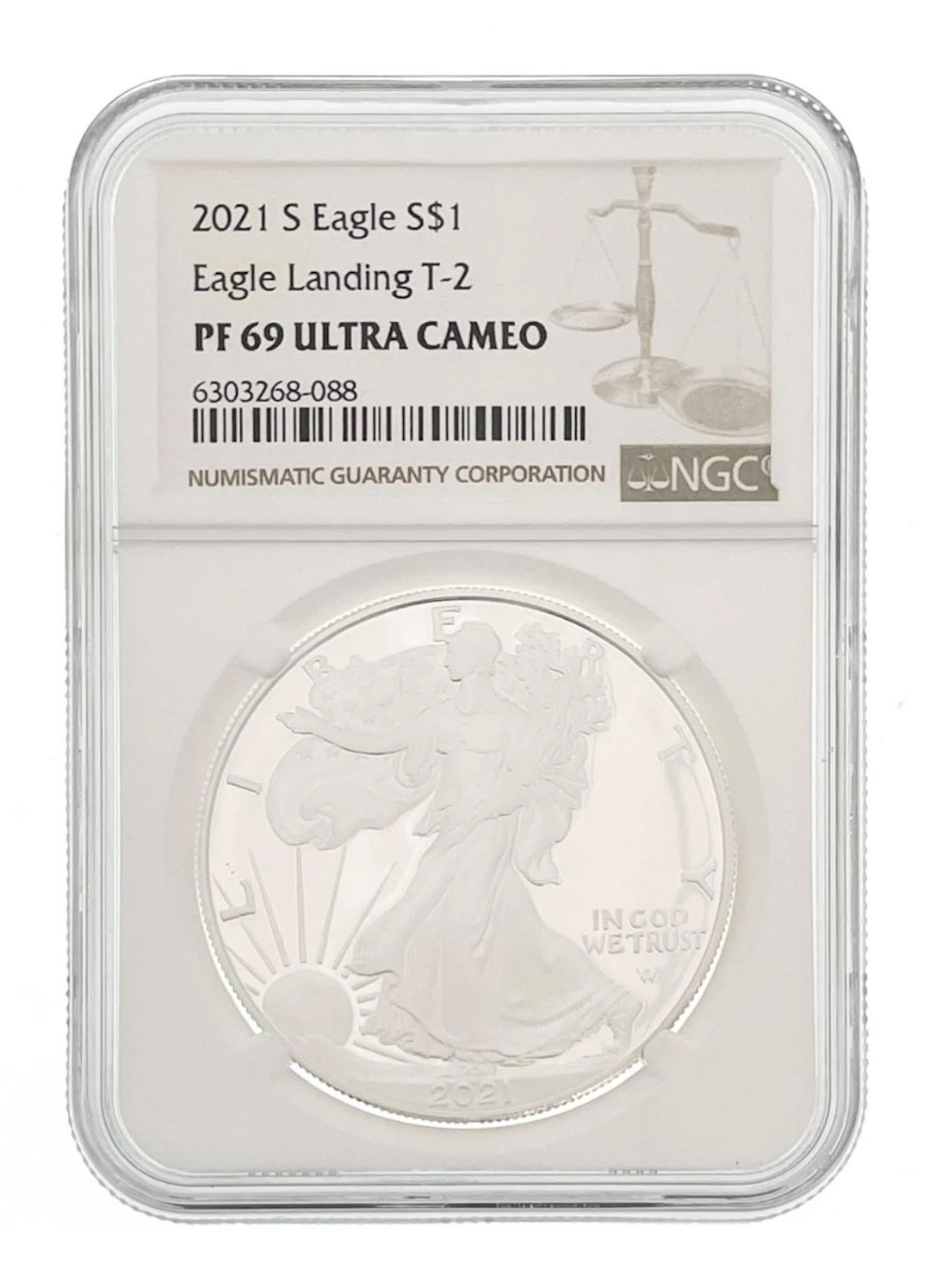 2021-S AMERICAN SILVER EAGLE T-2 EAGLE LANDING NGC PF69 ULTRA CAMEO