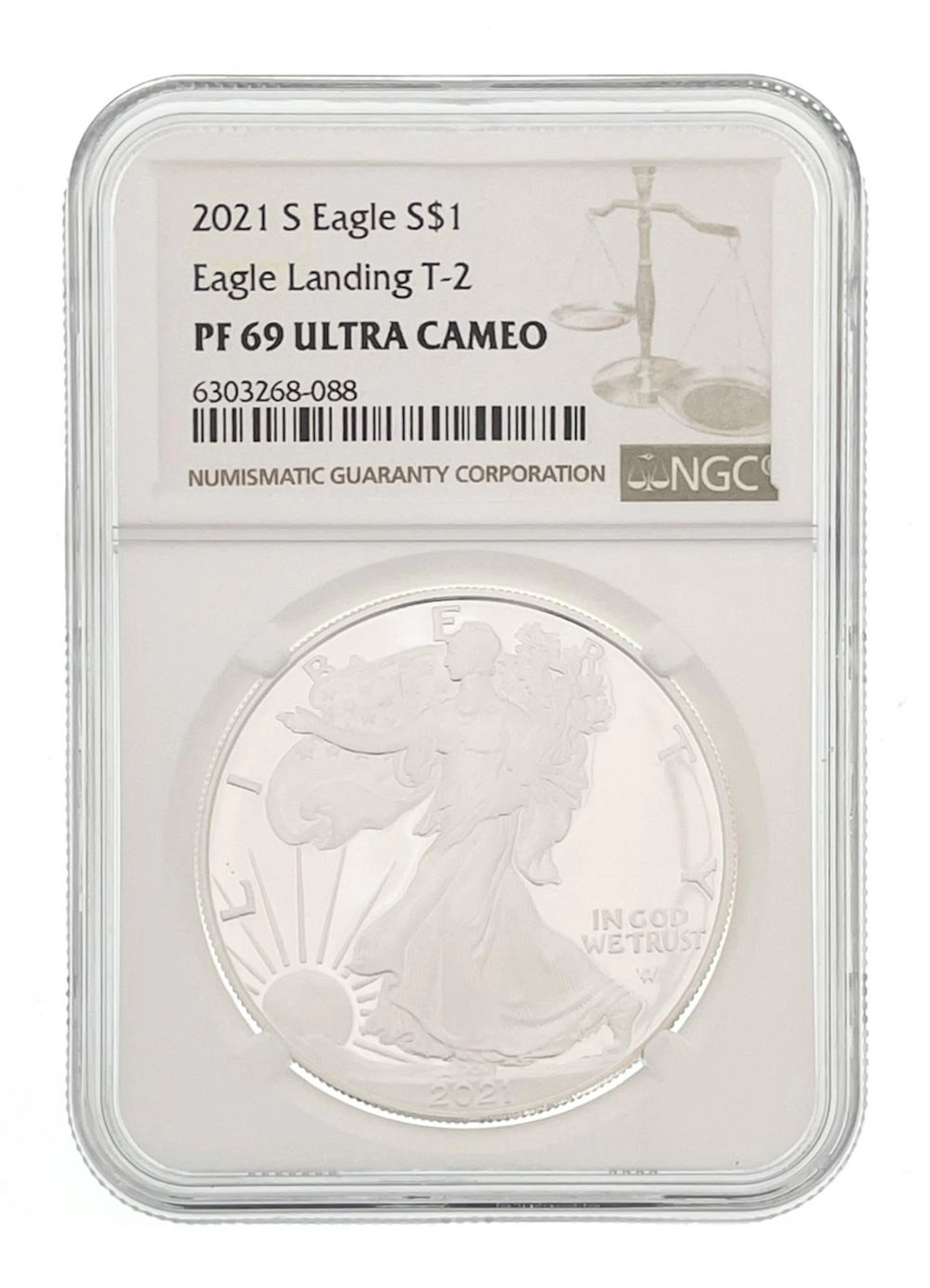 2021-S AMERICAN SILVER EAGLE T-2 EAGLE LANDING NGC PF69 ULTRA CAMEO