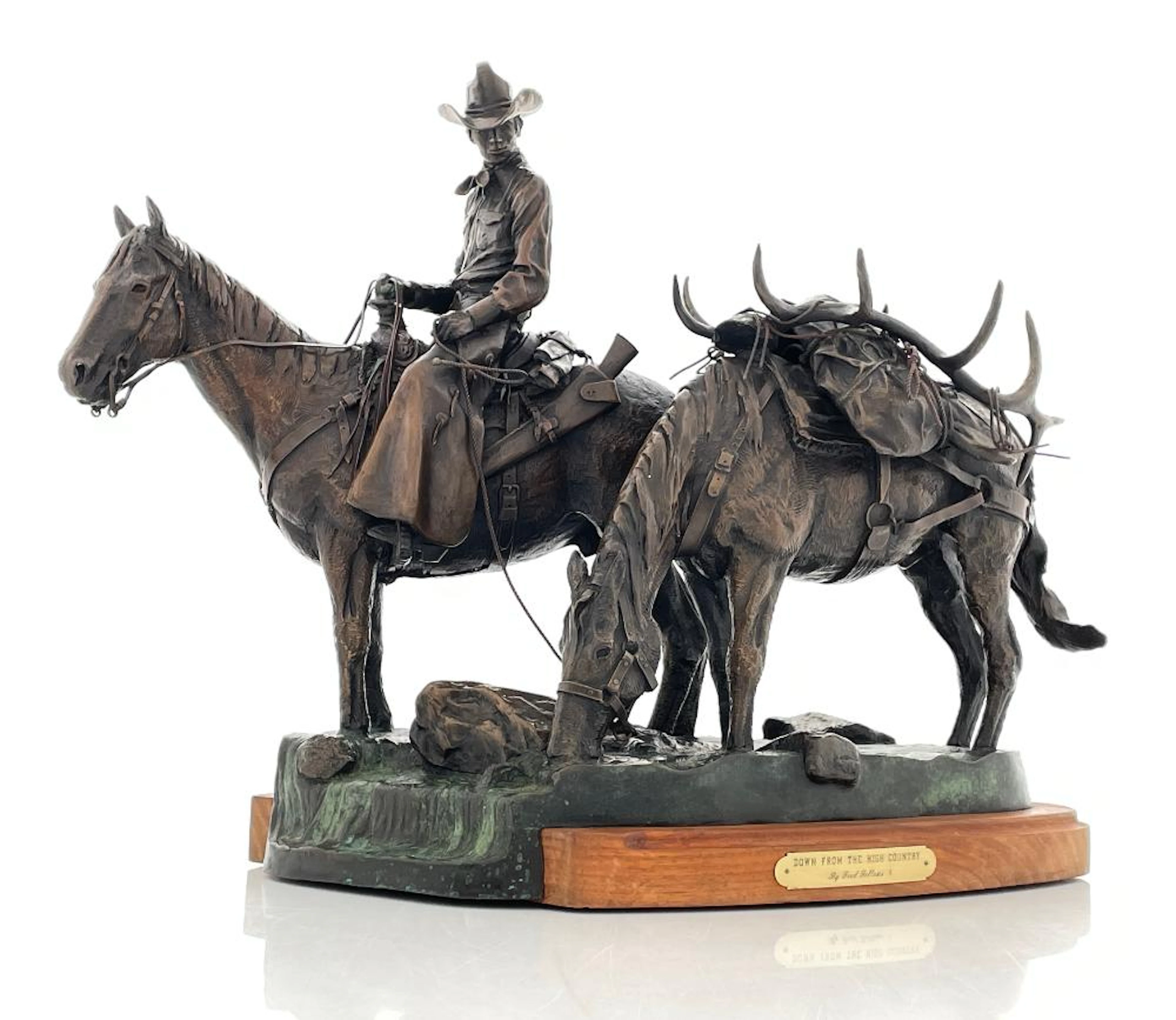 FRED FELLOWS "DOWN FROM THE HIGH COUNTRY" BRONZE SCULPTURE