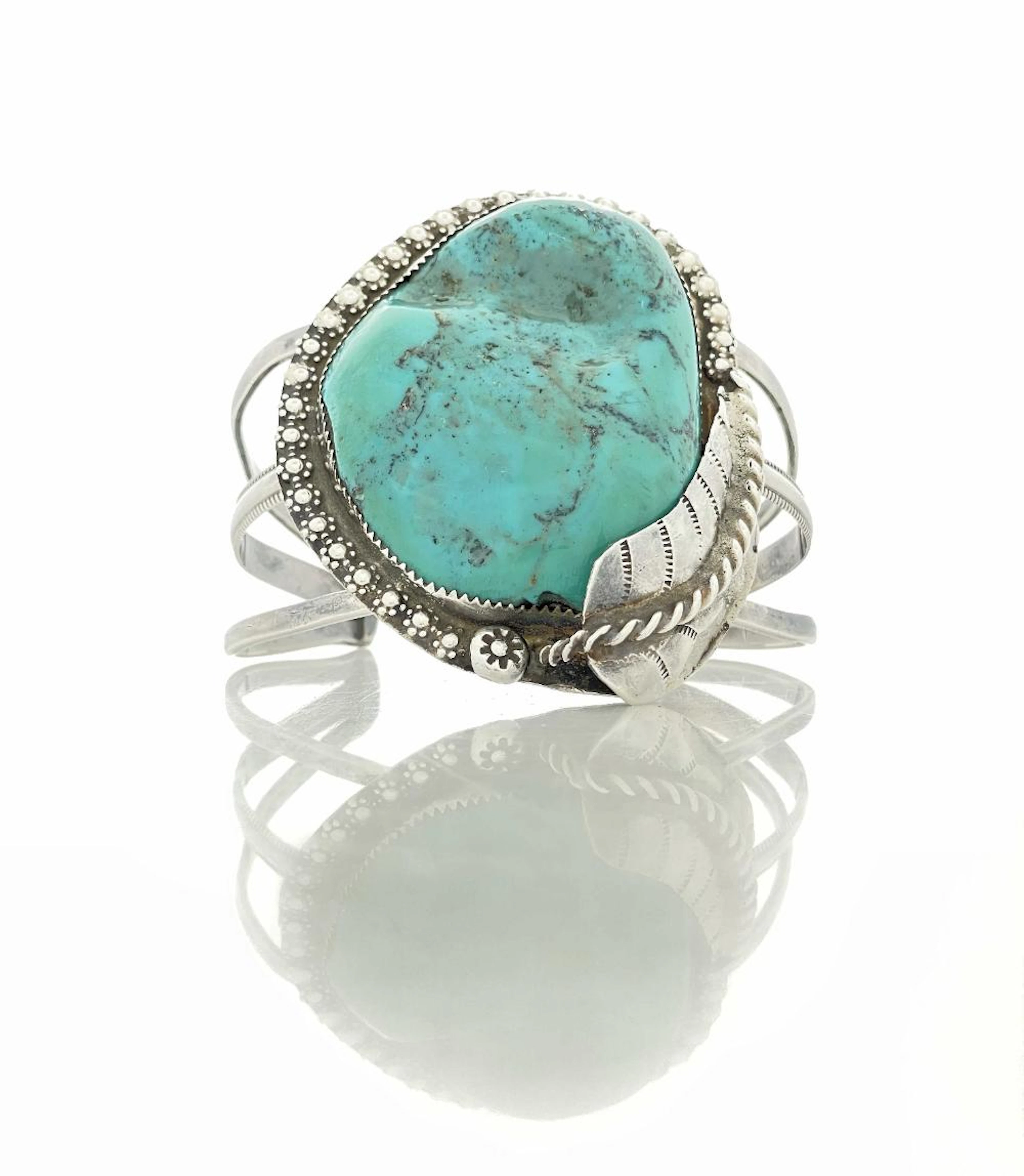 MJ LEBIRD STERLING SILVER TURQUOISE CUFF