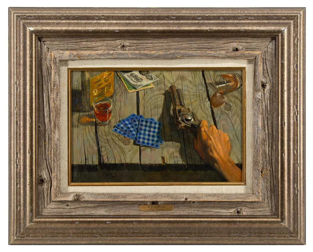 DON DOXEY "A PAT HAND" OIL ON CANVAS