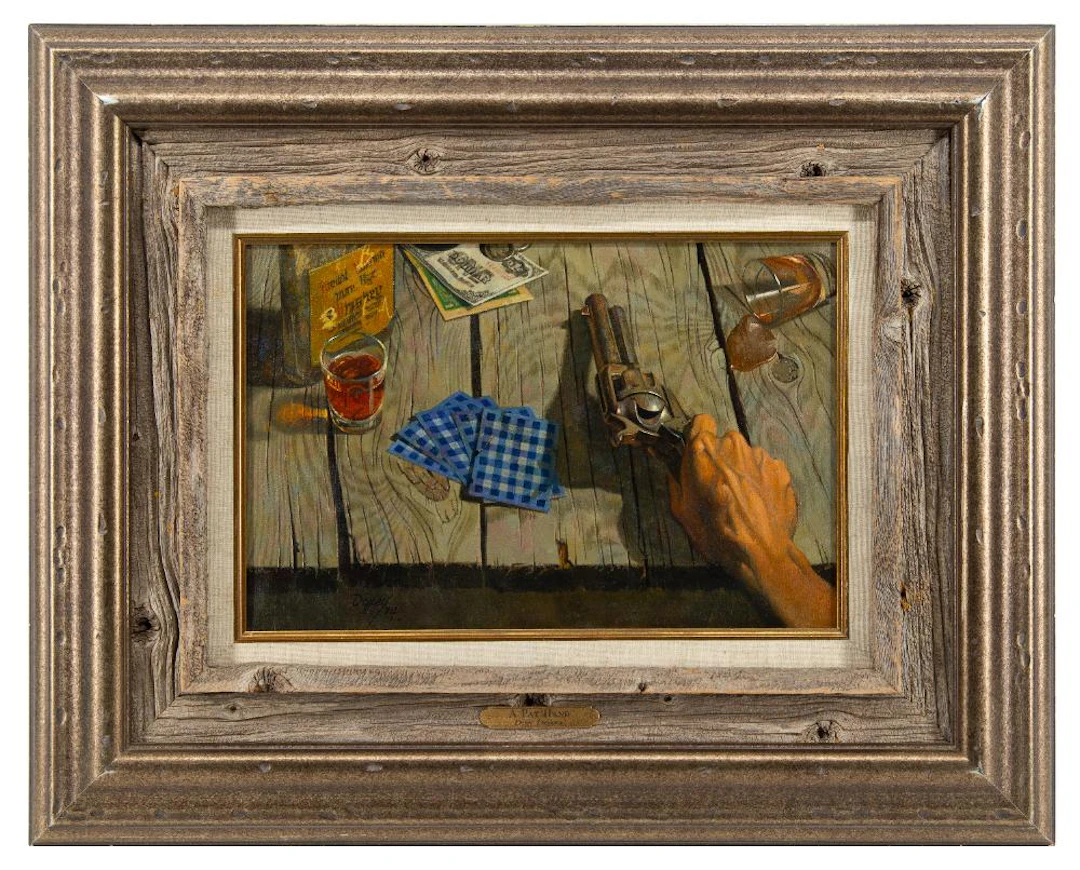 DON DOXEY "A PAT HAND" OIL ON CANVAS