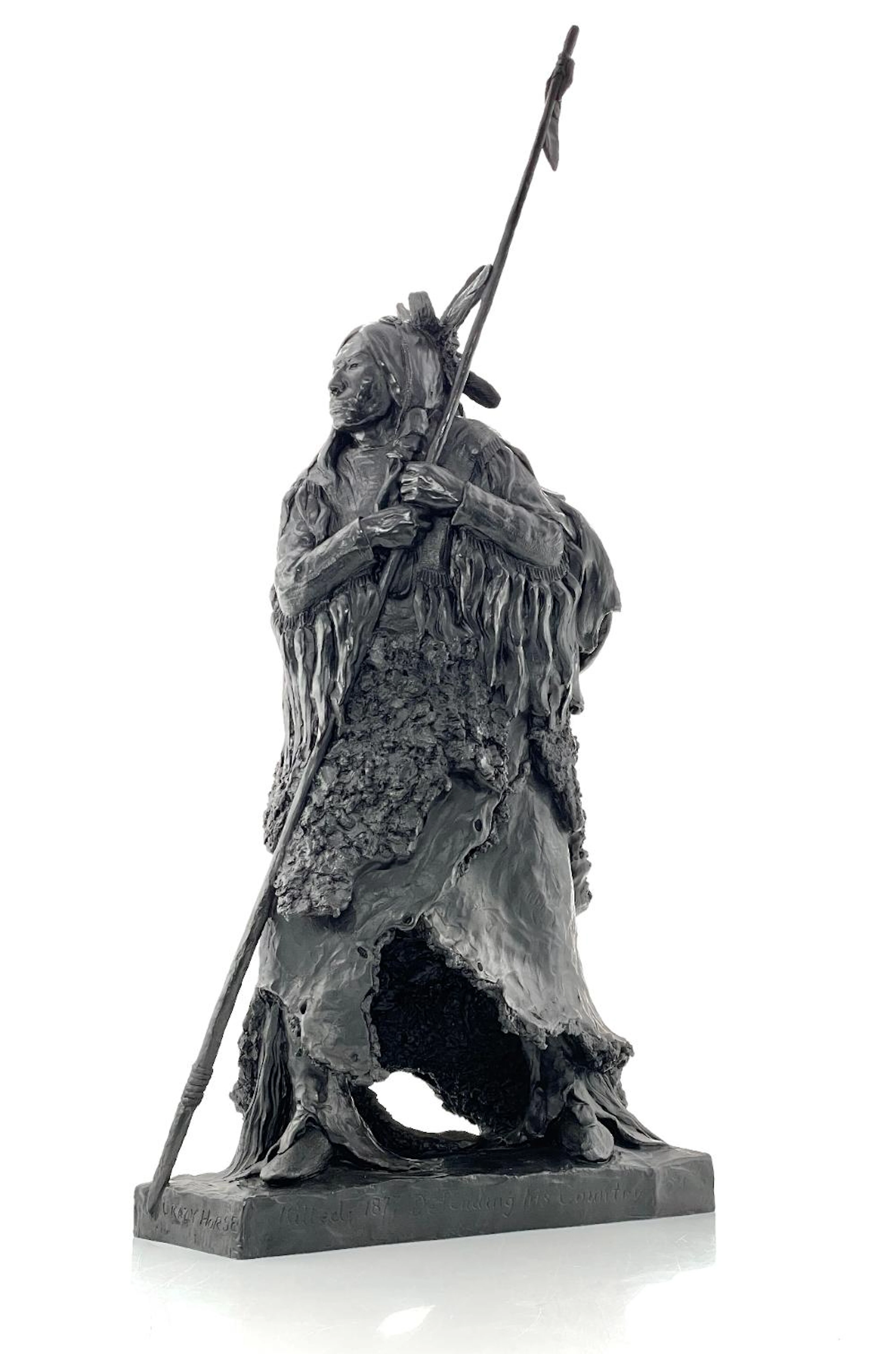 LARGE! RICHARD GREEVES "CRAZY HORSE" BRONZE SCULPTURE