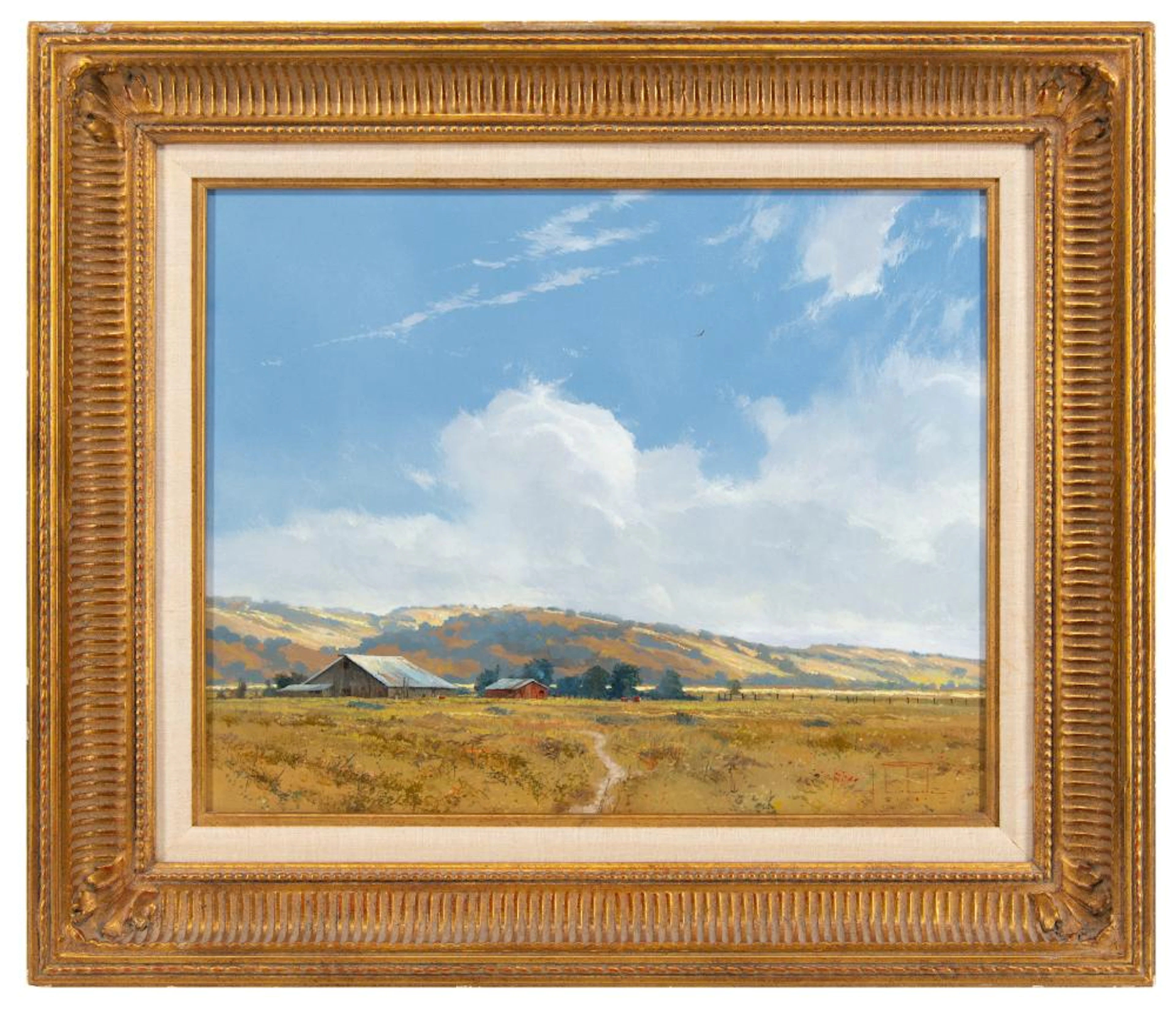 RARE ORIGINAL! THOMAS KINKADE "PASSING CLOUDS AT GOLD HILL ROAD" OIL ON BOARD