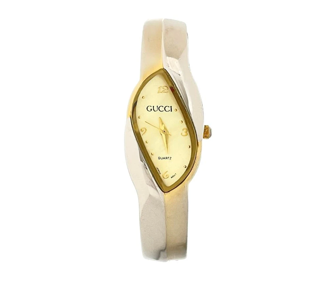 GUCCI XANADU TWO-TONE HINGED BANGLE WATCH