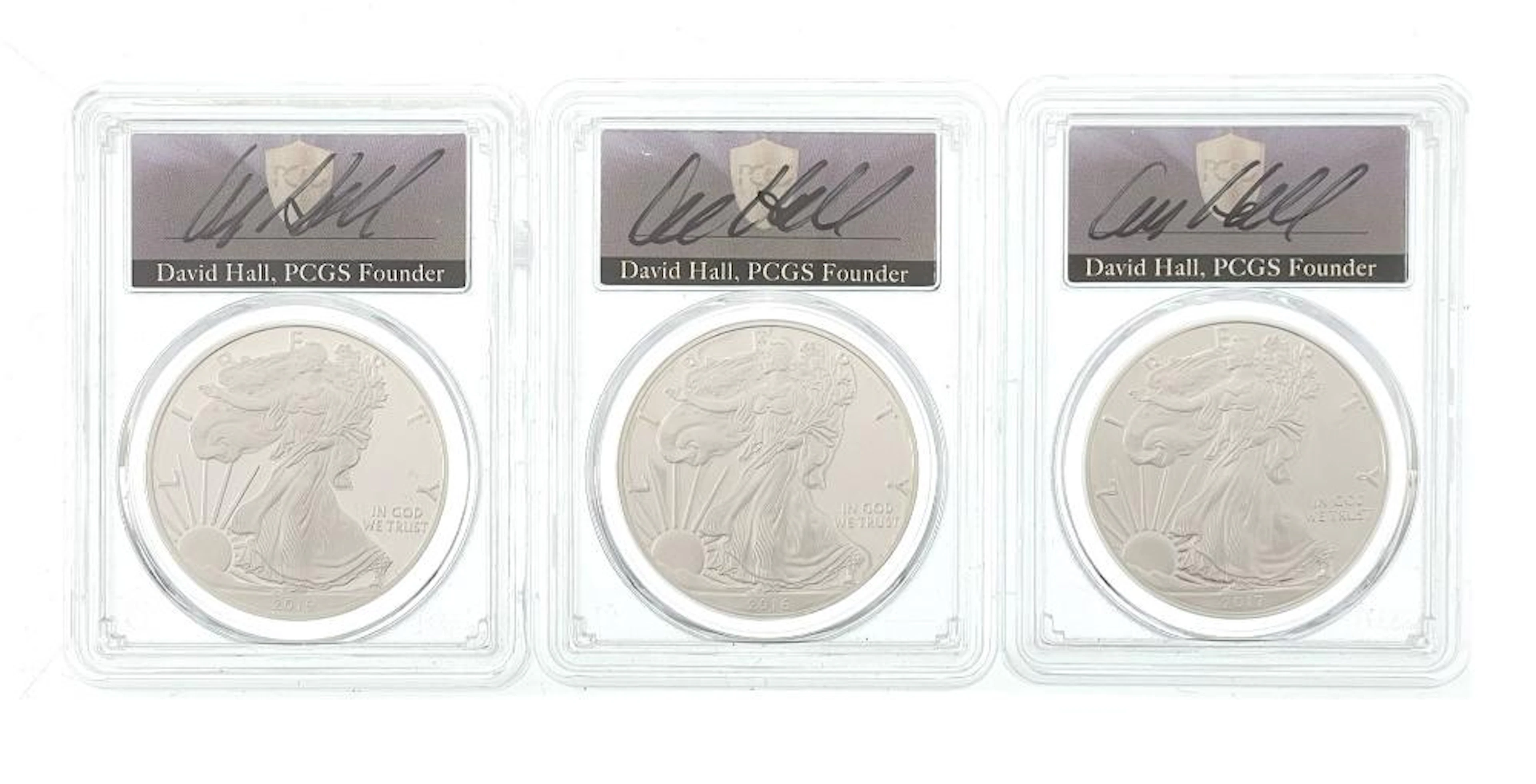 LOT OF 3 PR70DCAM AMERICAN SILVER EAGLES