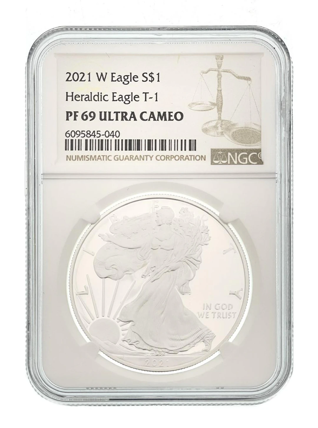 2021-W AMERICAN SILVER EAGLE T-1 HERALDIC EAGLE NGC PF69 ULTRA CAMEO