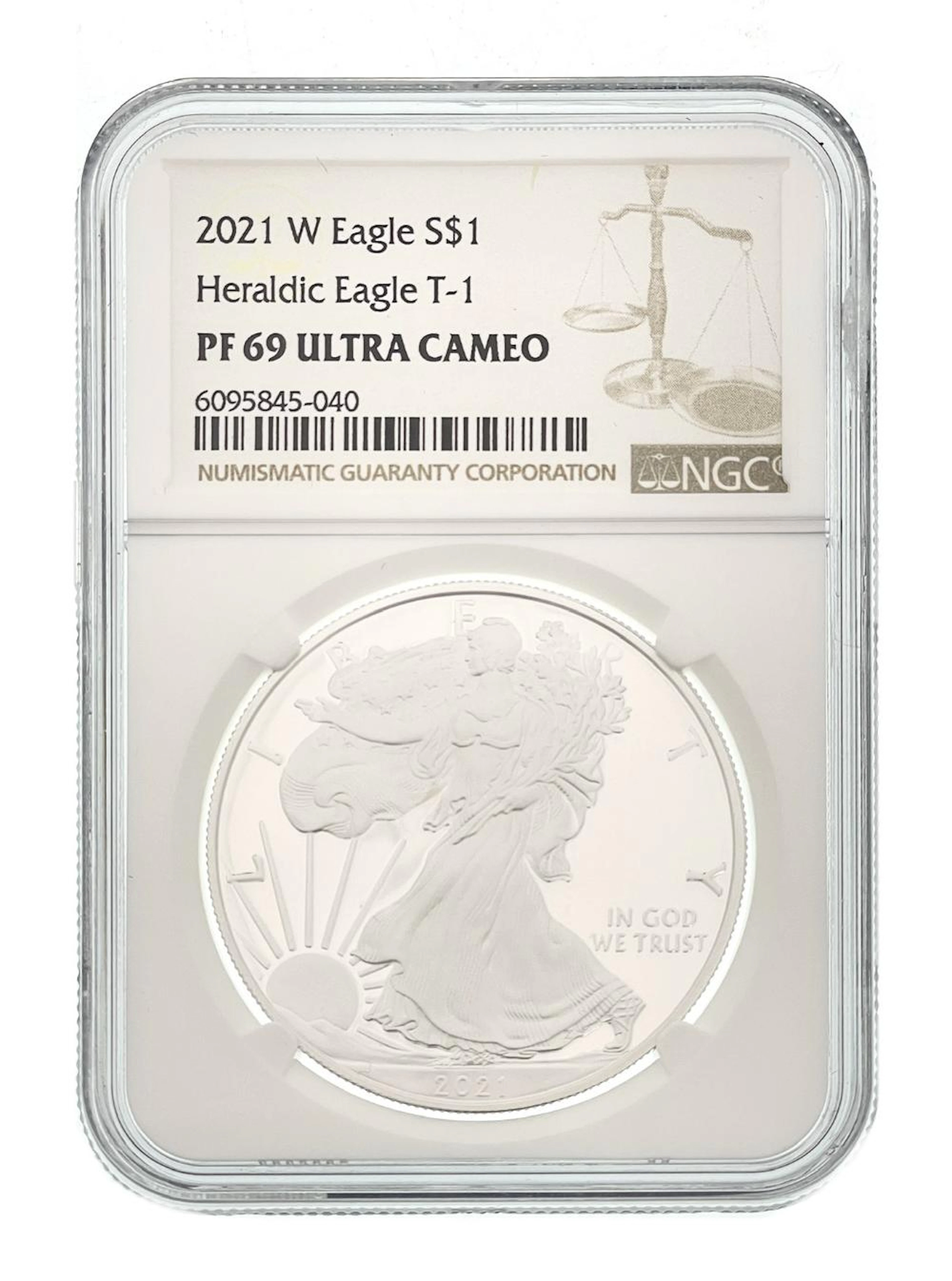 2021-W AMERICAN SILVER EAGLE T-1 HERALDIC EAGLE NGC PF69 ULTRA CAMEO
