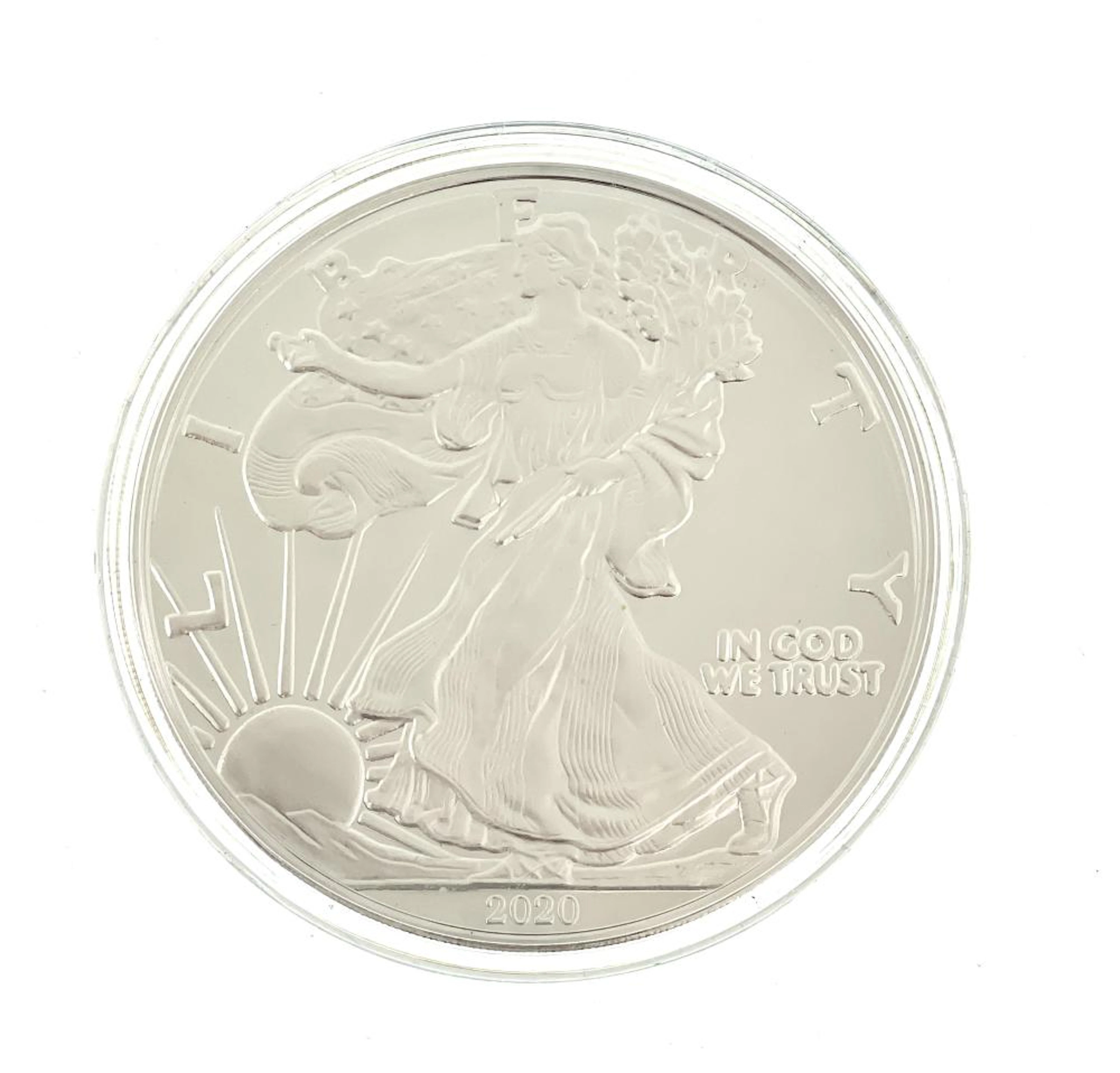 2020 4 TROY OZ .999 FINE SILVER AMERICAN SILVER EAGLE PROOF REPLICA ROUND