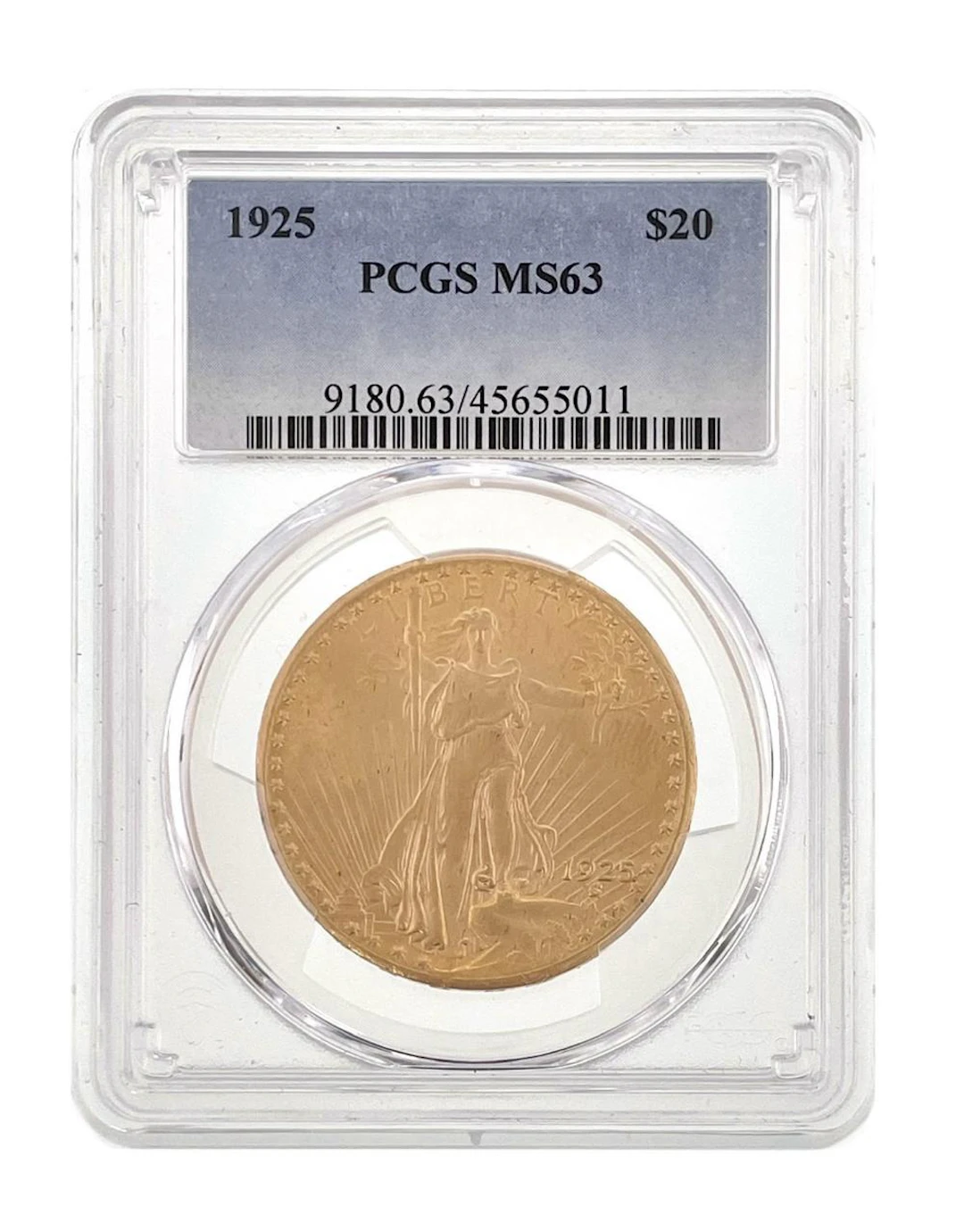 1925 $20 ST. GAUDENS GOLD DOUBLE EAGLE PCGS MS63