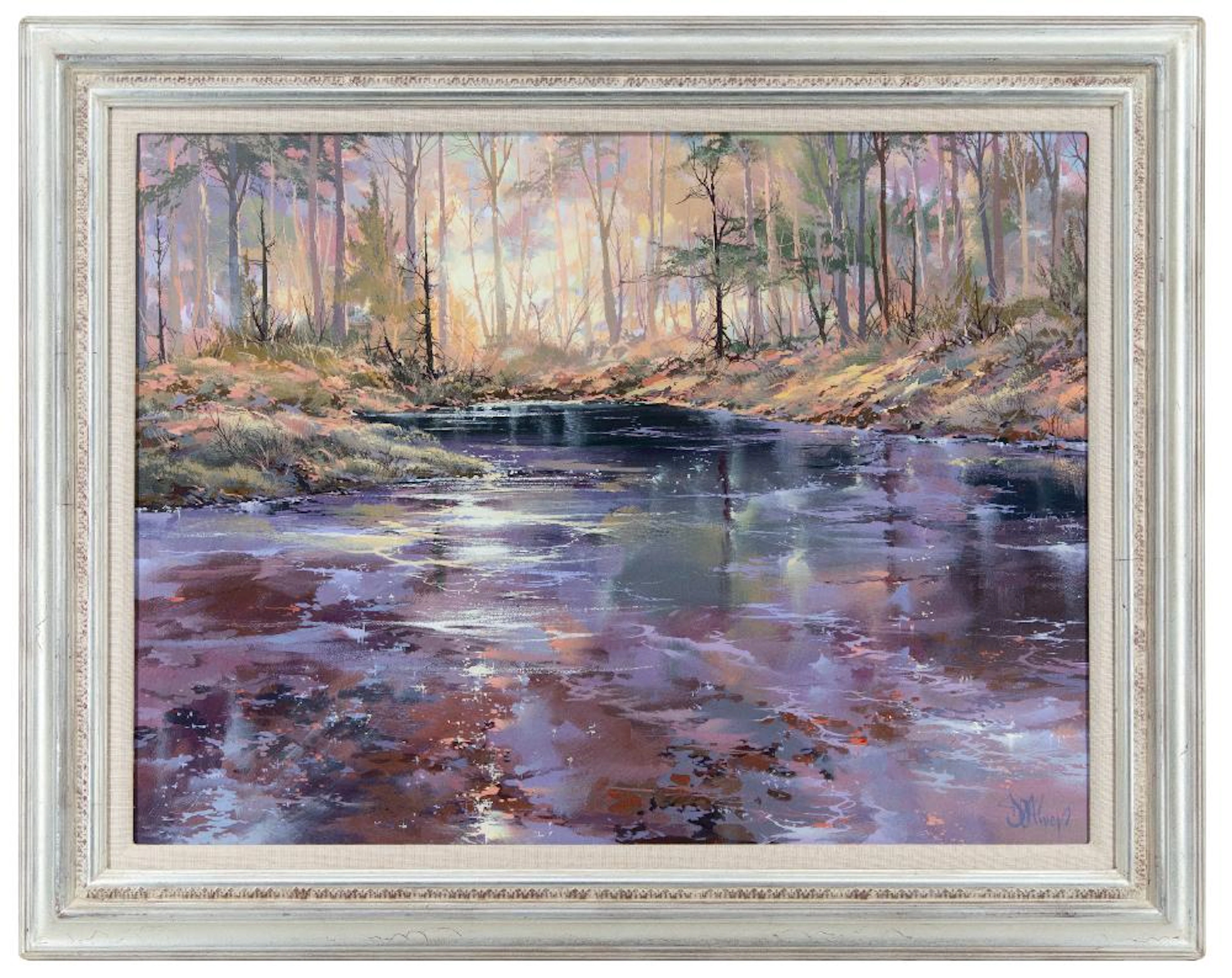 DOUGLAS OLIVER "RIVERSIDE SUMMER" ACRYLIC ON CANVAS