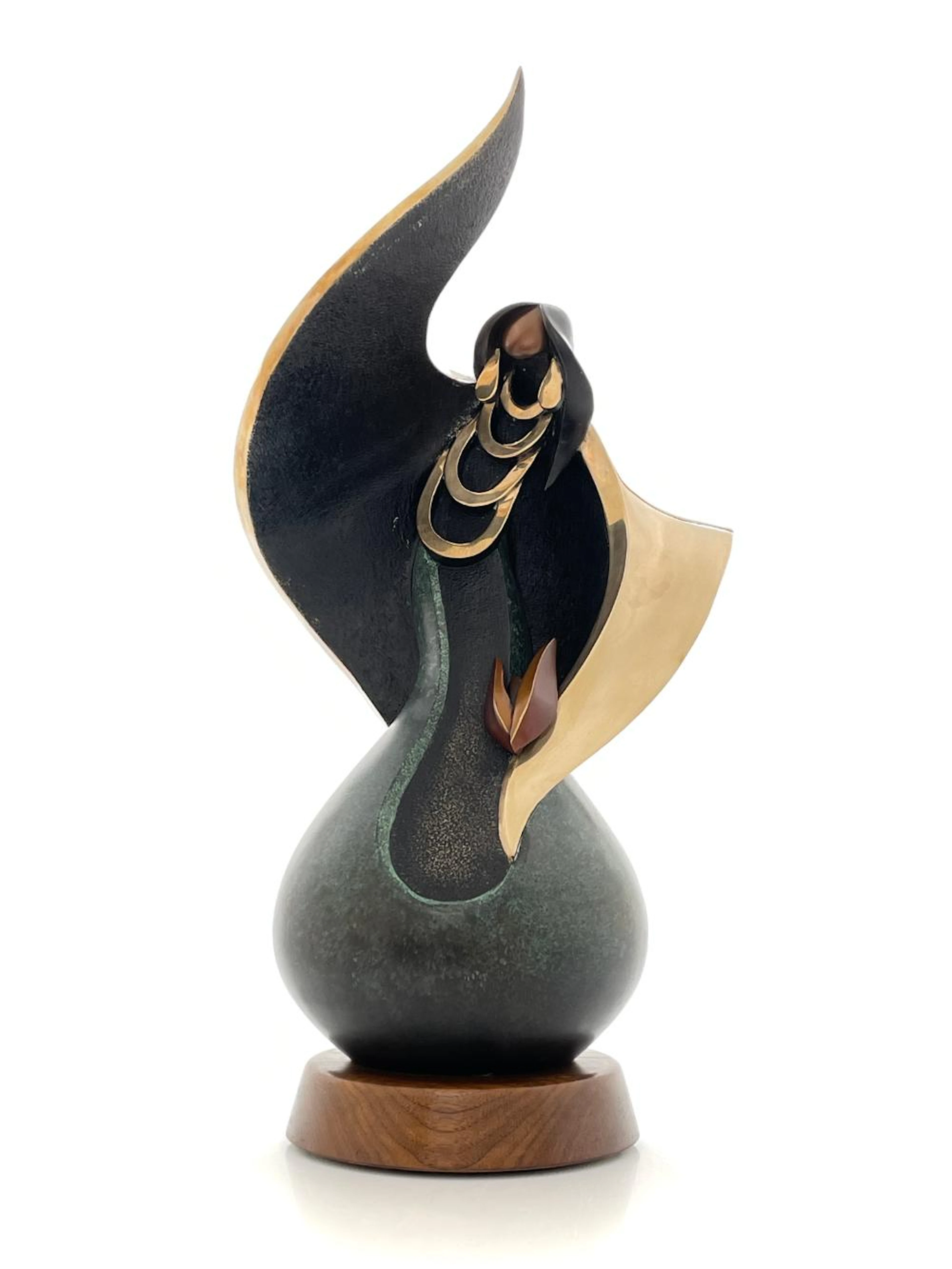 KIM OBRZUT "GREETING THE SUN" BRONZE SCULPTURE