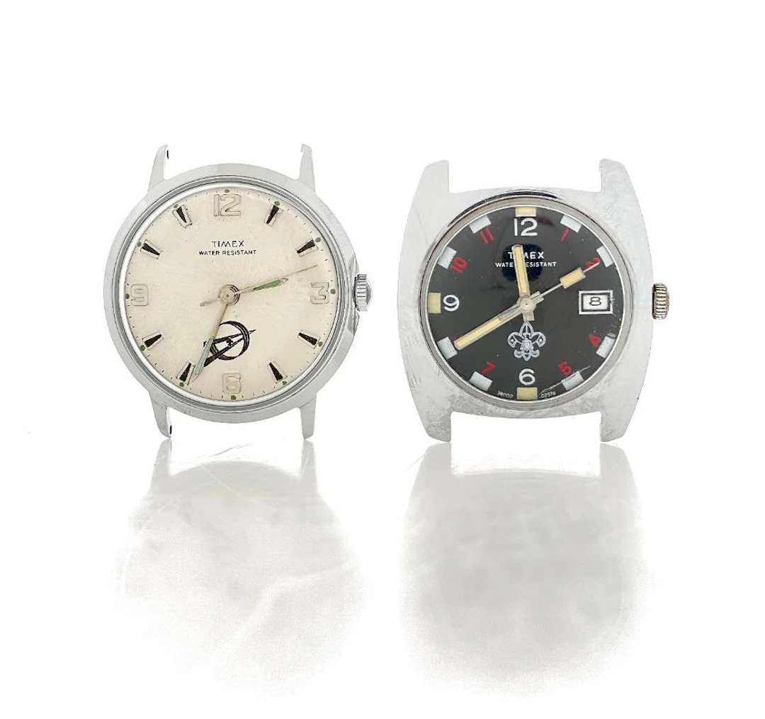 LOT OF 2 VINTAGE TIMEX MARLIN EXPLORER & BOY SCOUT WATCHES