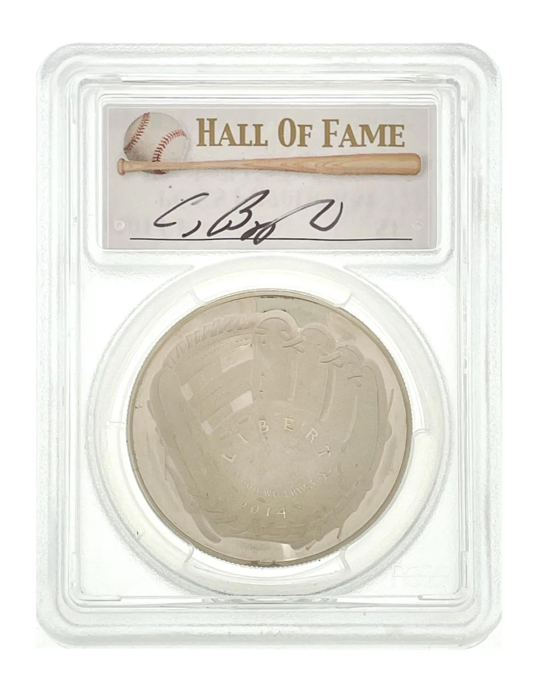 2014-P BASEBALL HALL OF FAME 'CRAIG BIGGIO' AUTOGRAPHED SILVER DOLLAR
