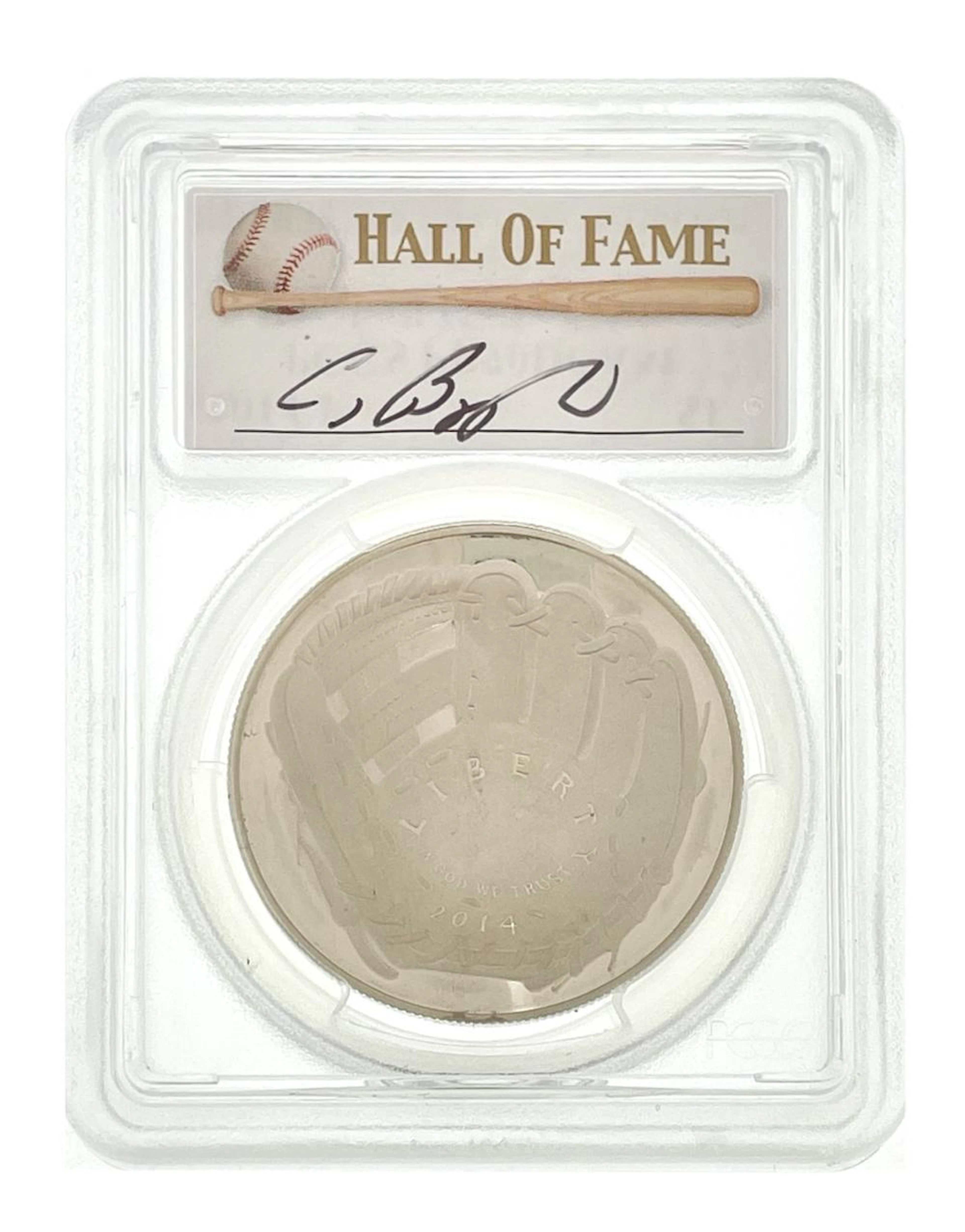 2014-P BASEBALL HALL OF FAME 'CRAIG BIGGIO' AUTOGRAPHED SILVER DOLLAR