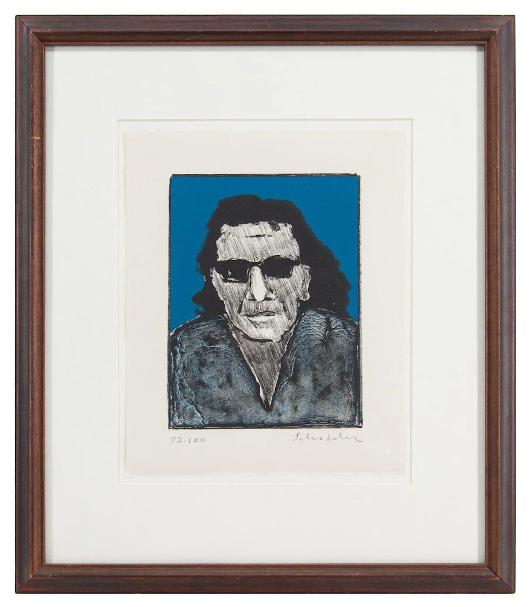 FRITZ SCHOLDER "SELF PORTRAIT WITH DARK GLASSES" LITHOGRAPH