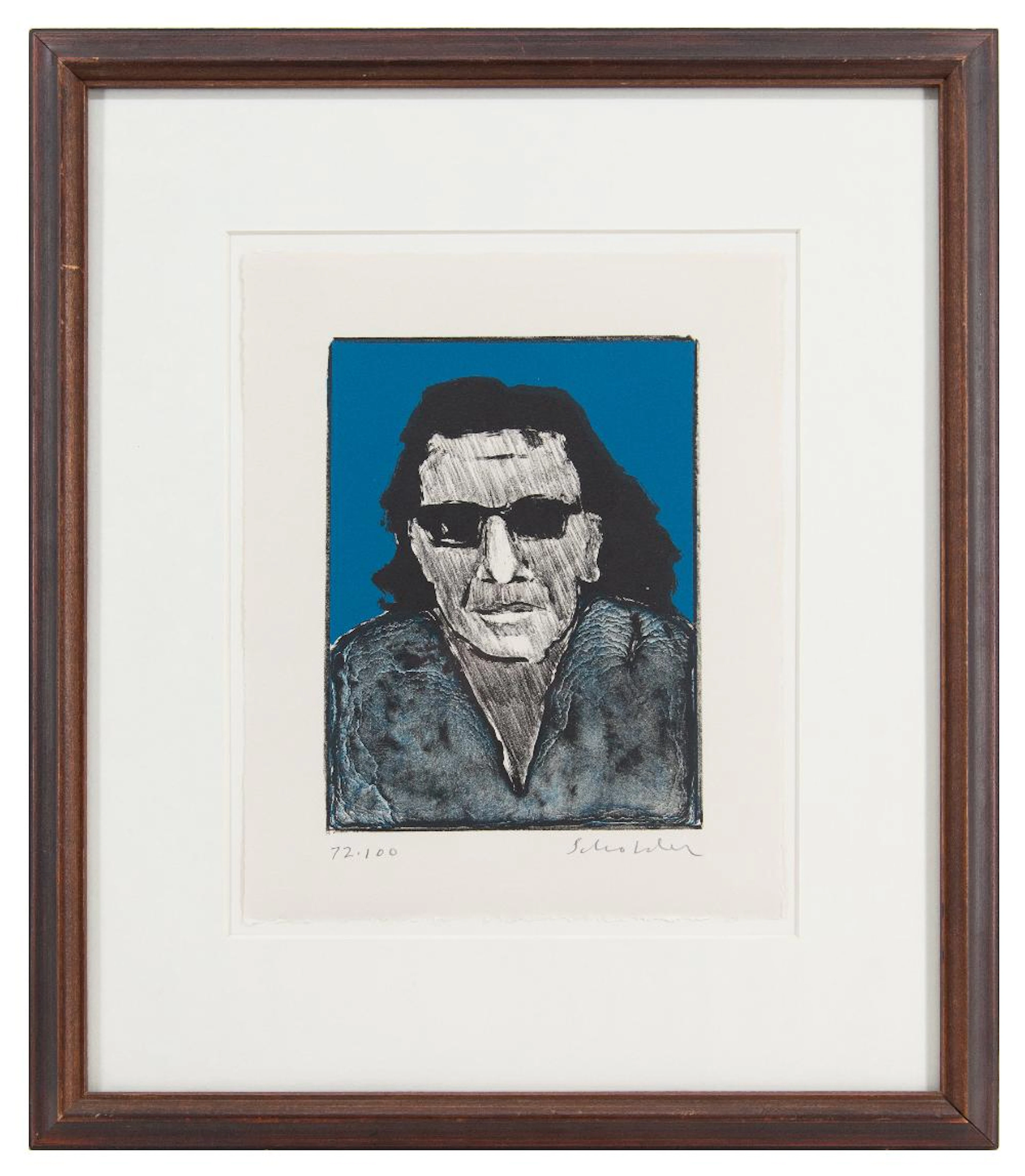 FRITZ SCHOLDER "SELF PORTRAIT WITH DARK GLASSES" LITHOGRAPH