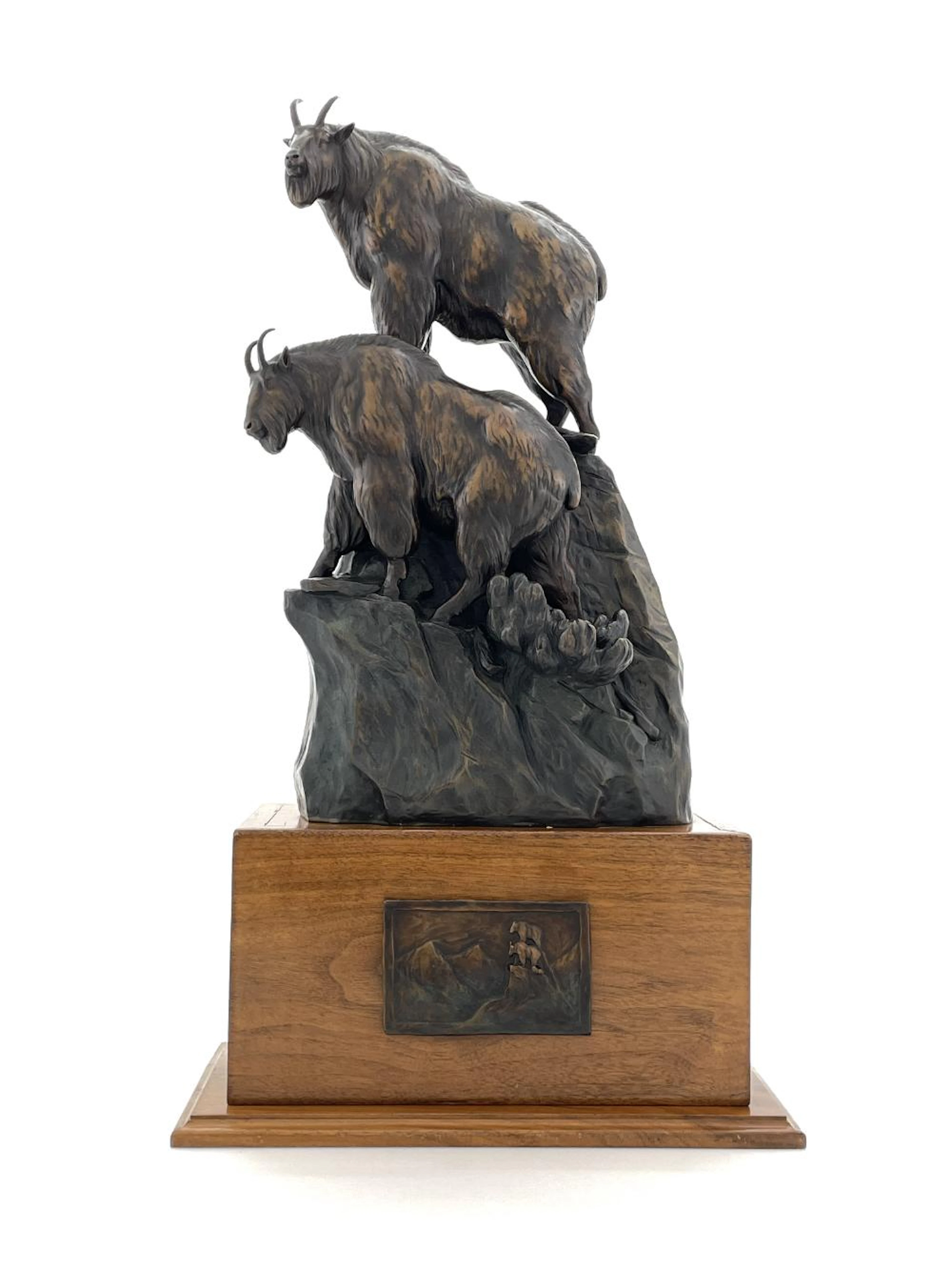 TERRY MURPHY "MOUNTAIN GOATS" BRONZE SCULPTURE