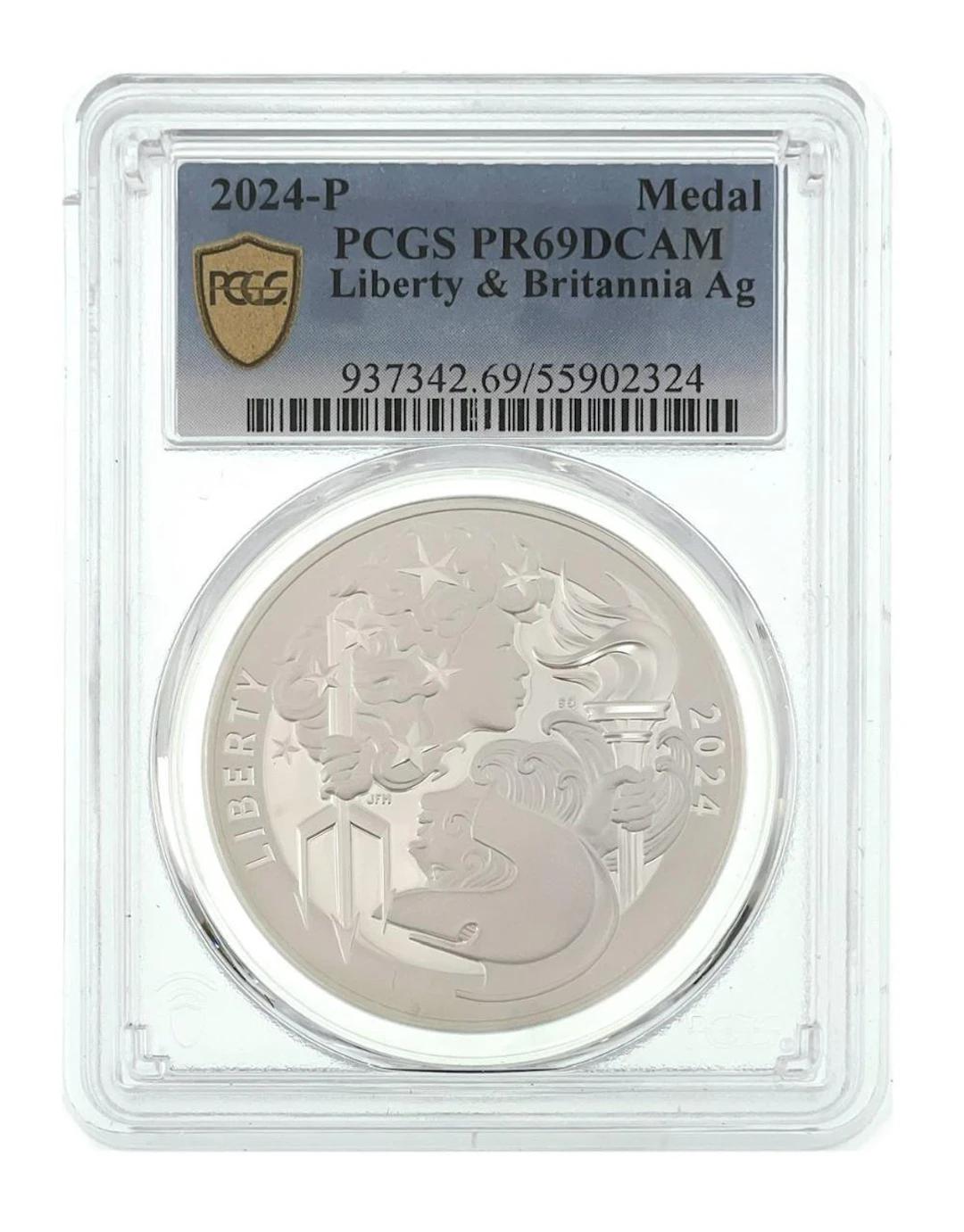 2024-P LIBERTY & BRITANNIA 1OZ .999 SILVER MEDAL PCGS PR69DCAM