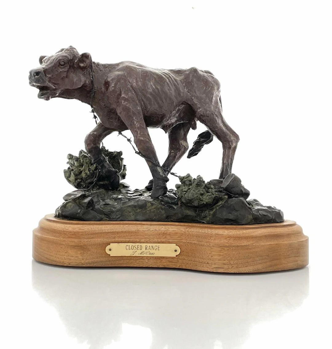 JOHN MCCREA "CLOSED RANGE" BRONZE SCULPTURE
