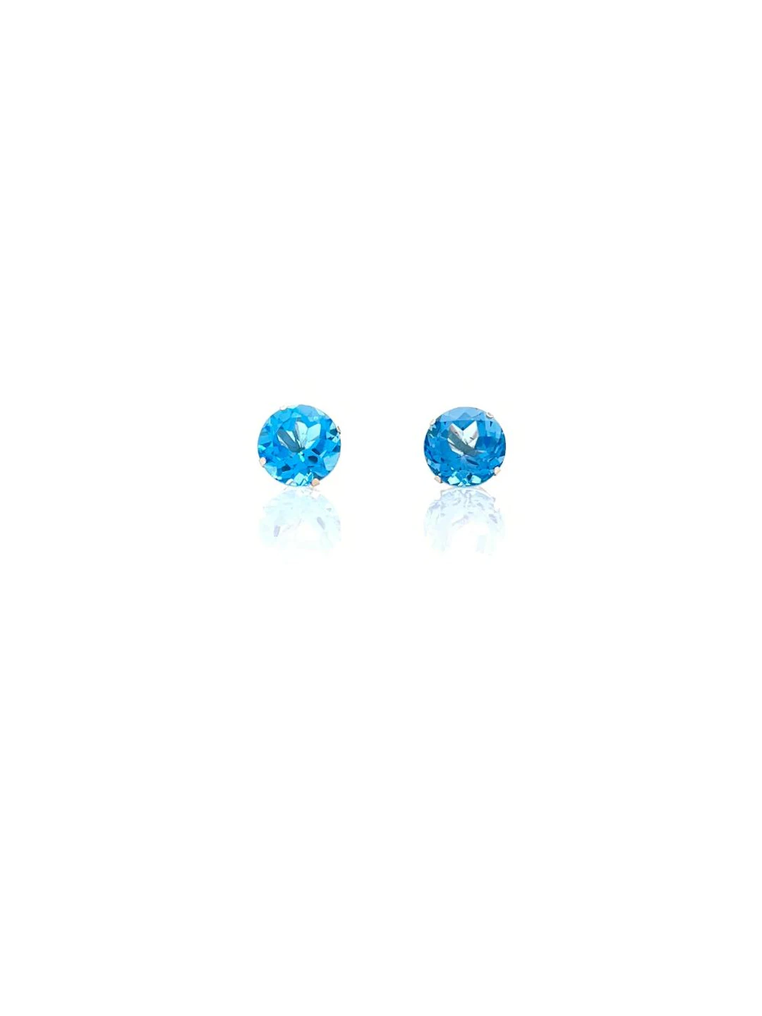 14K YELLOW GOLD 4.5CTTW BLUE TOPAZ STUD EARRINGS