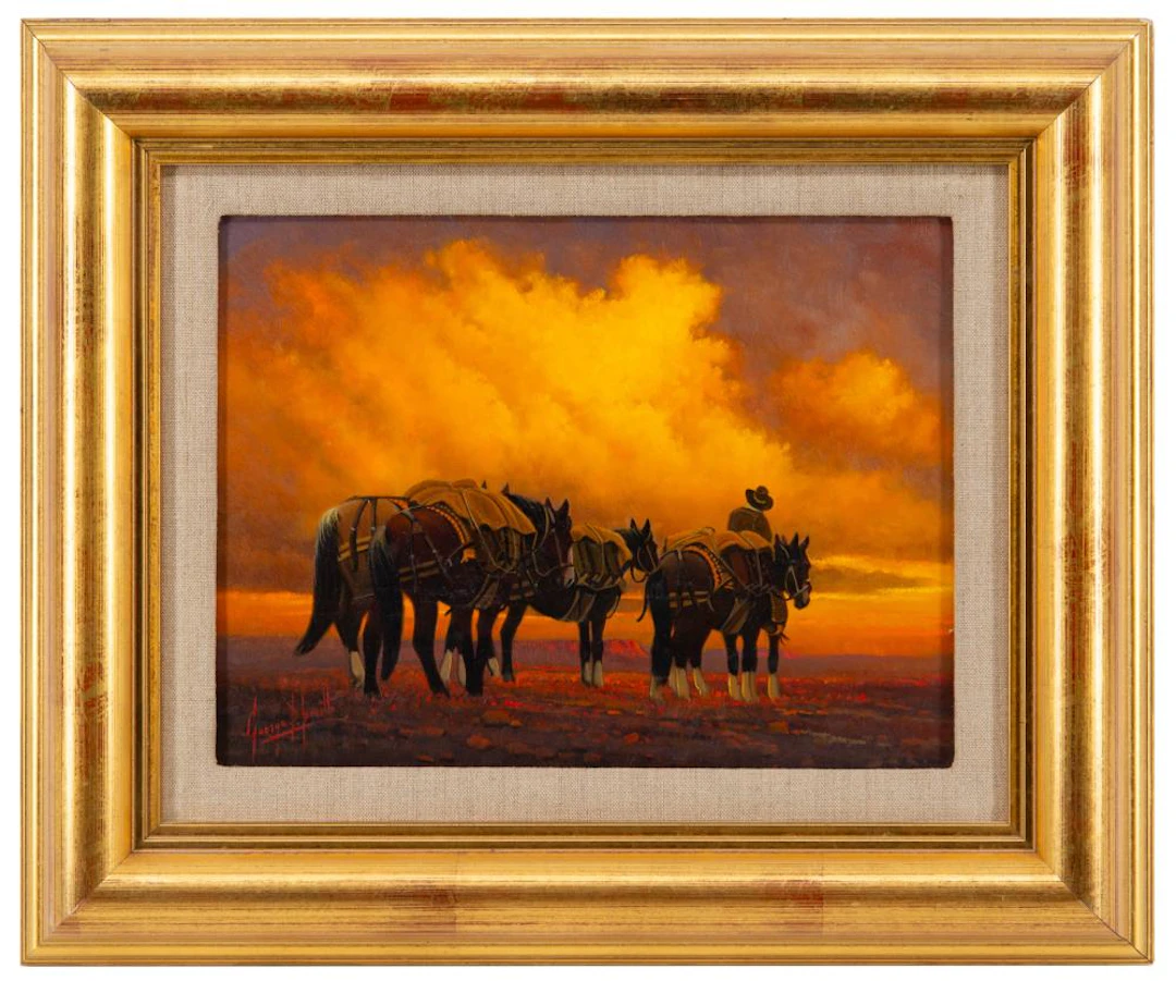GEORGE DEE SMITH "THE GOLDEN PATH" OIL ON BOARD